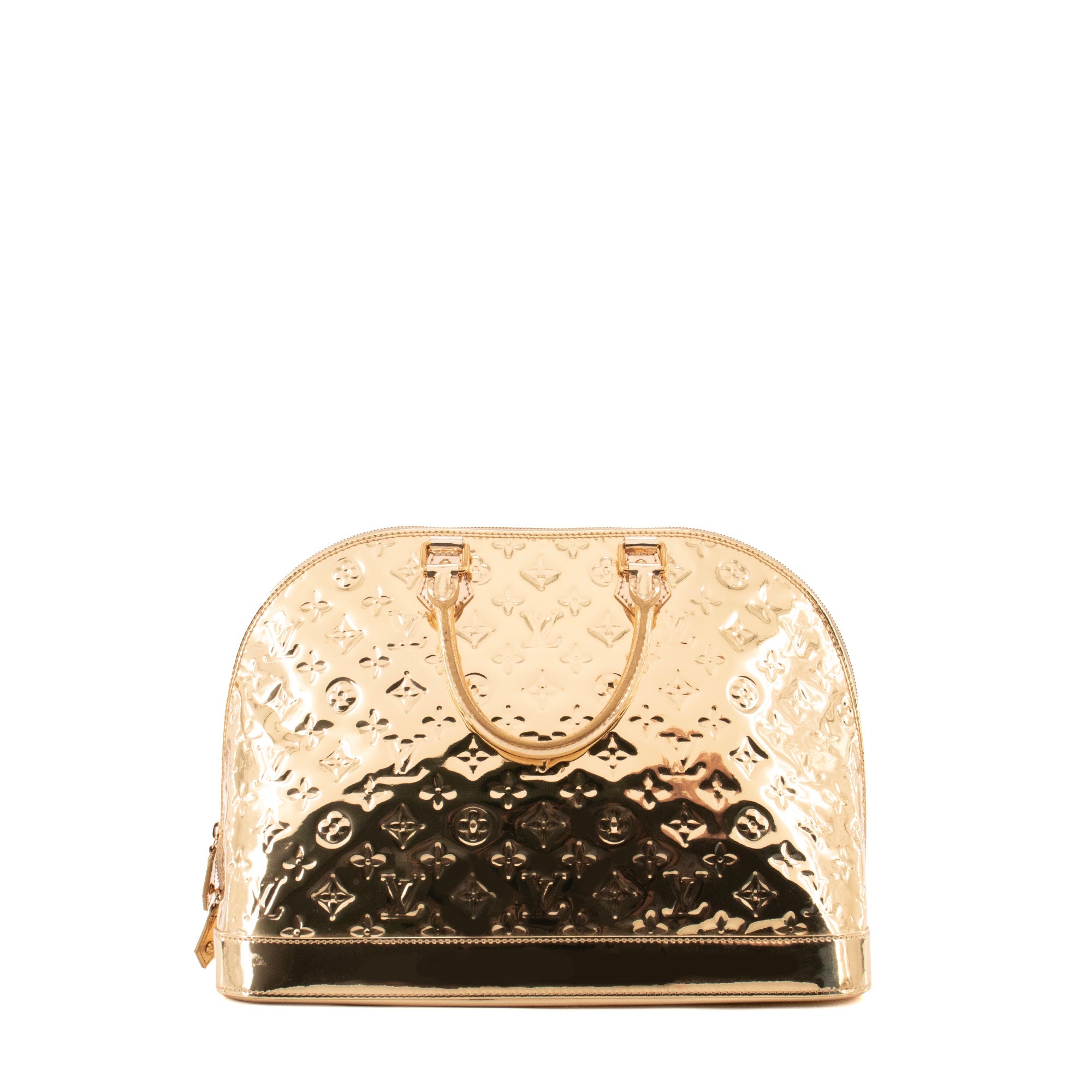LOUIS VUITTON - Sac à main Alma GM Louis Vuitton en cuir verni miroir doré