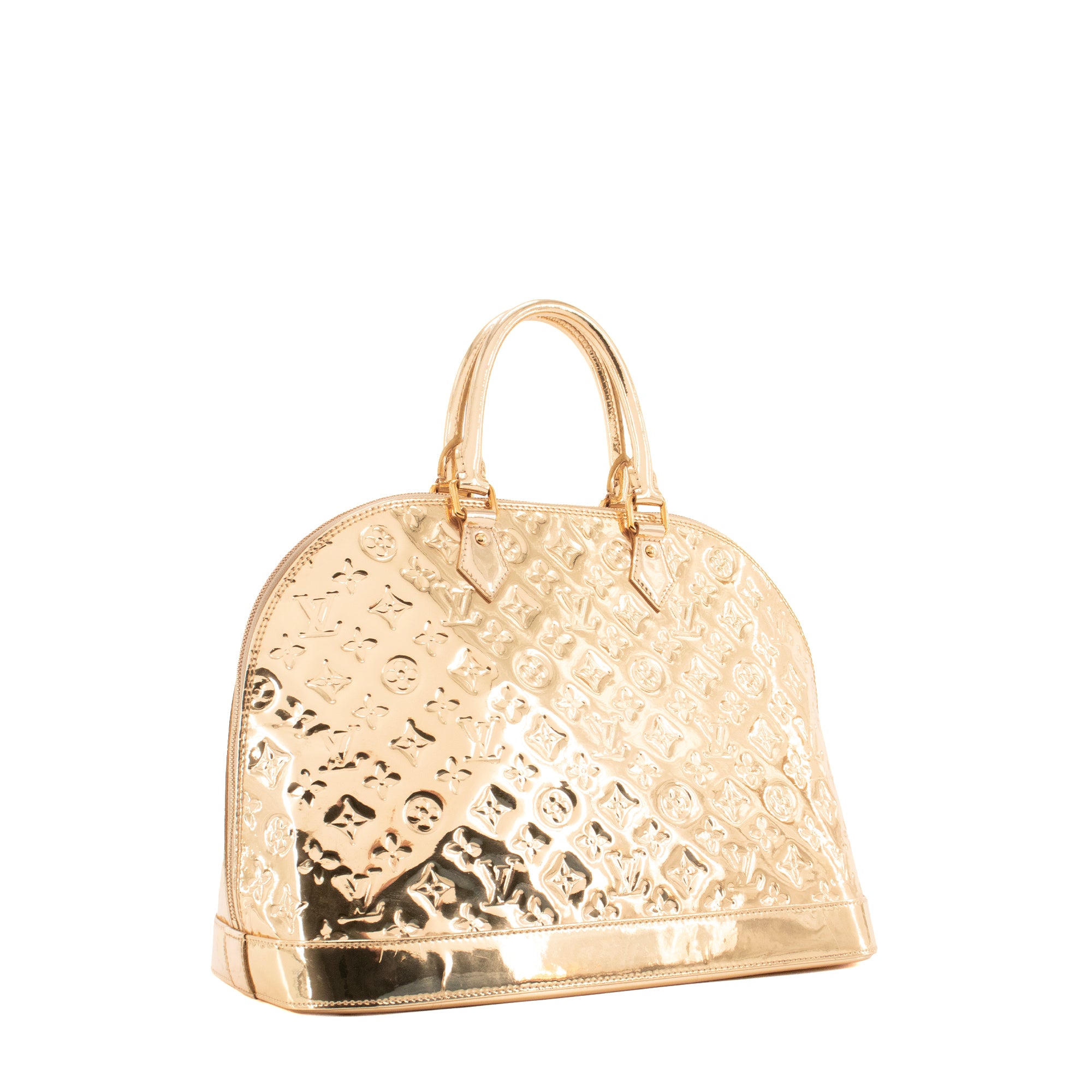 LOUIS VUITTON - Sac à main Alma GM Louis Vuitton en cuir verni miroir doré