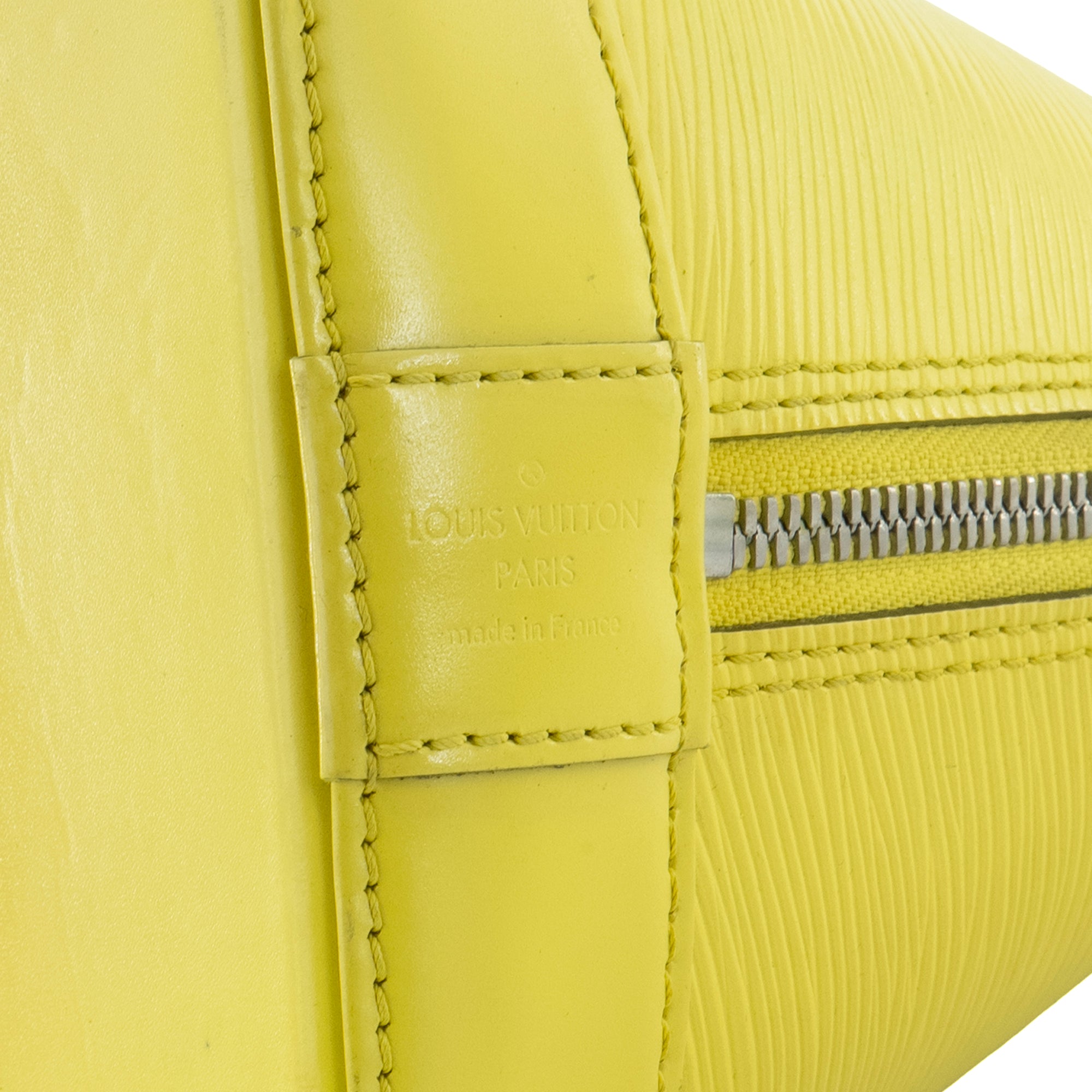 LOUIS VUITTON - Sac à main Alma MM Louis Vuitton en cuir épi jaune fluo