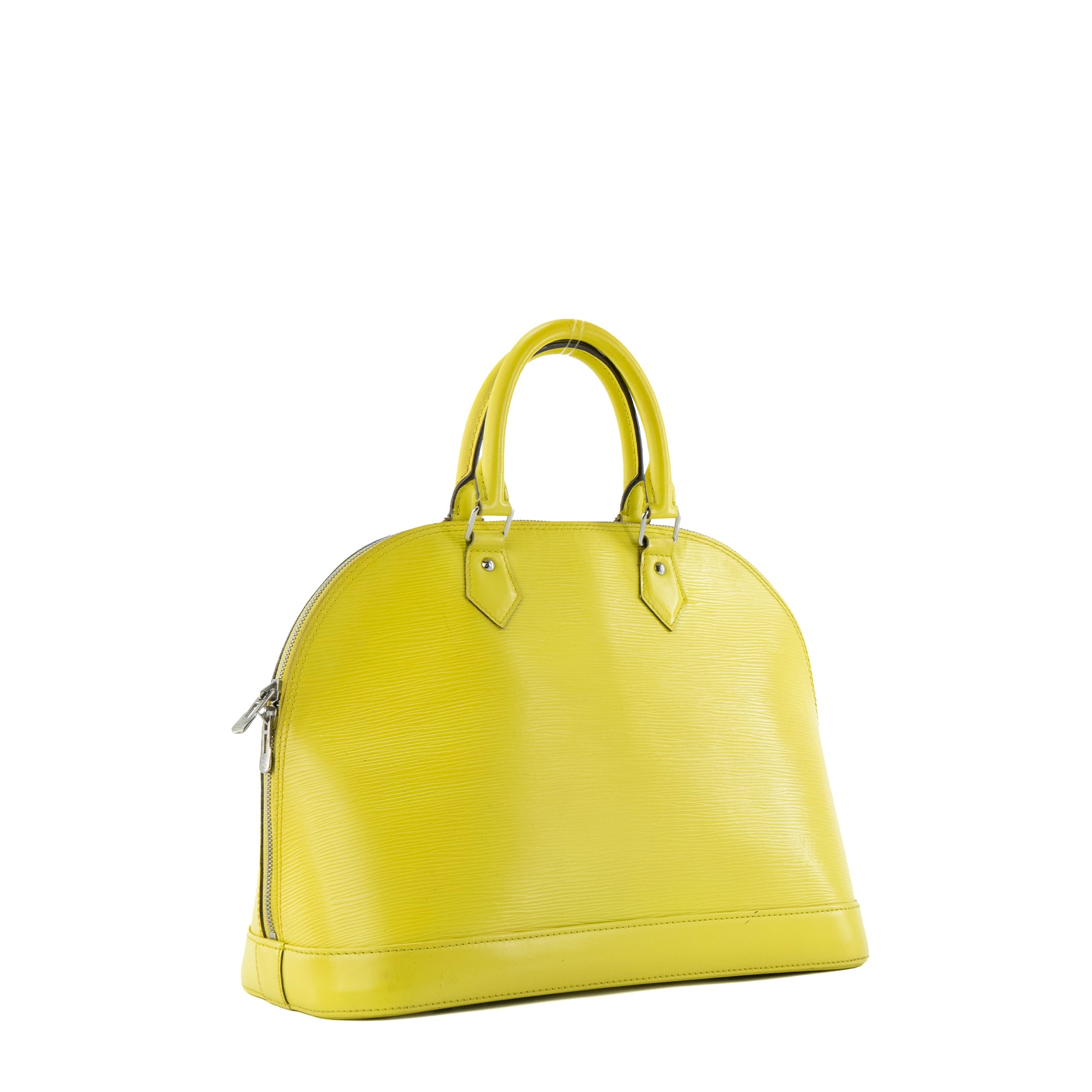 LOUIS VUITTON - Sac à main Alma MM Louis Vuitton en cuir épi jaune fluo