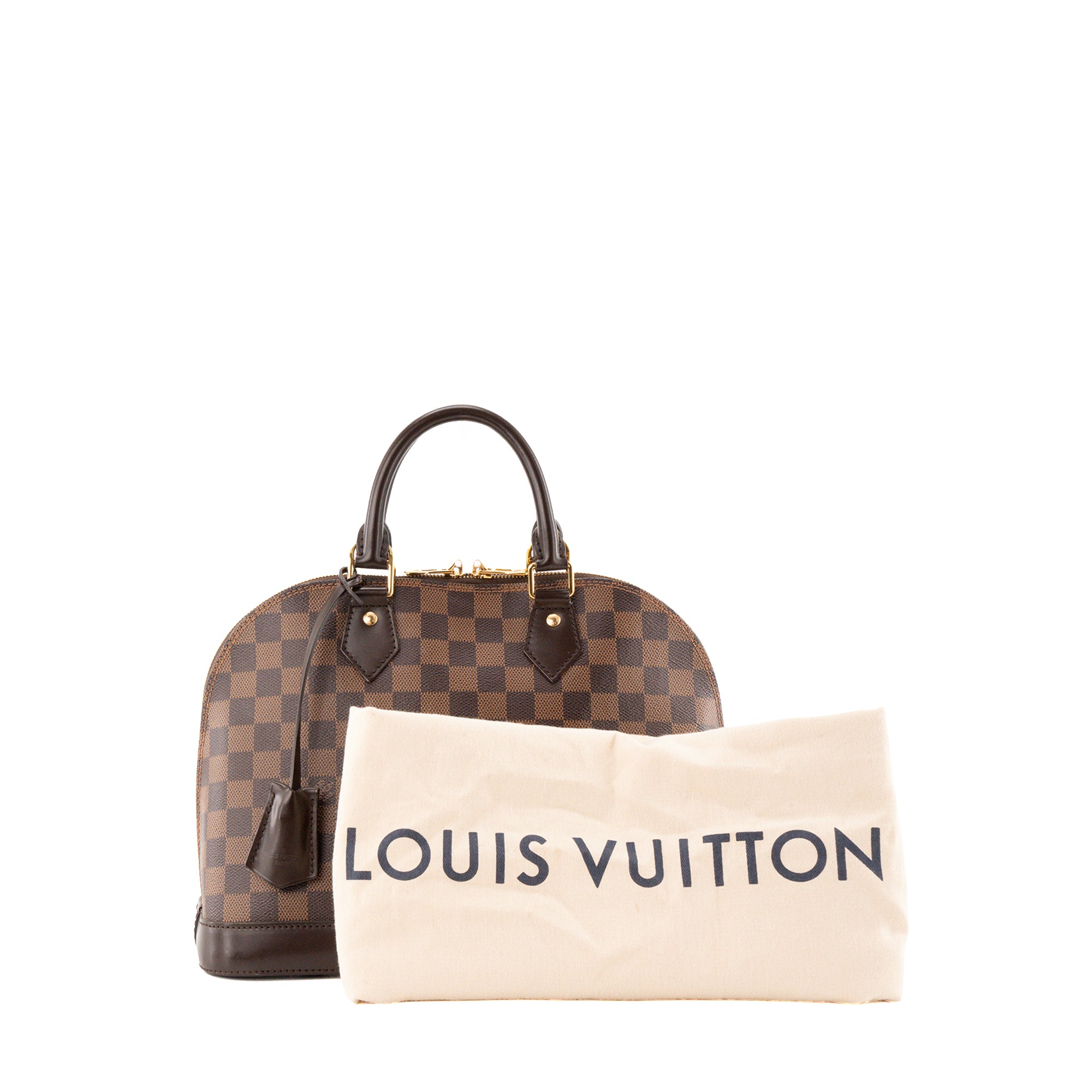 LOUIS VUITTON - Sac à main Alma PM Louis Vuitton en toile damier ébène