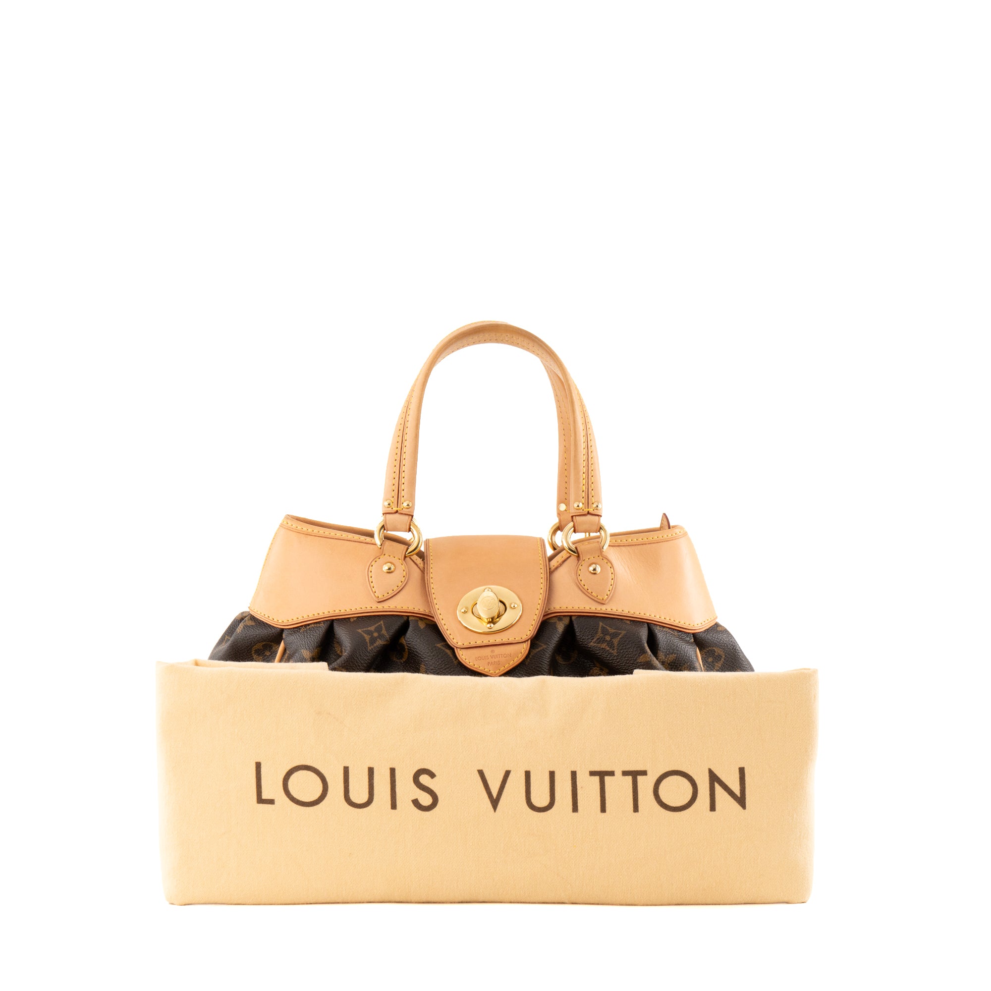 LOUIS VUITTON - Sac à main Boétie PM Louis Vuitton en toile enduite monogrammée marron vintage