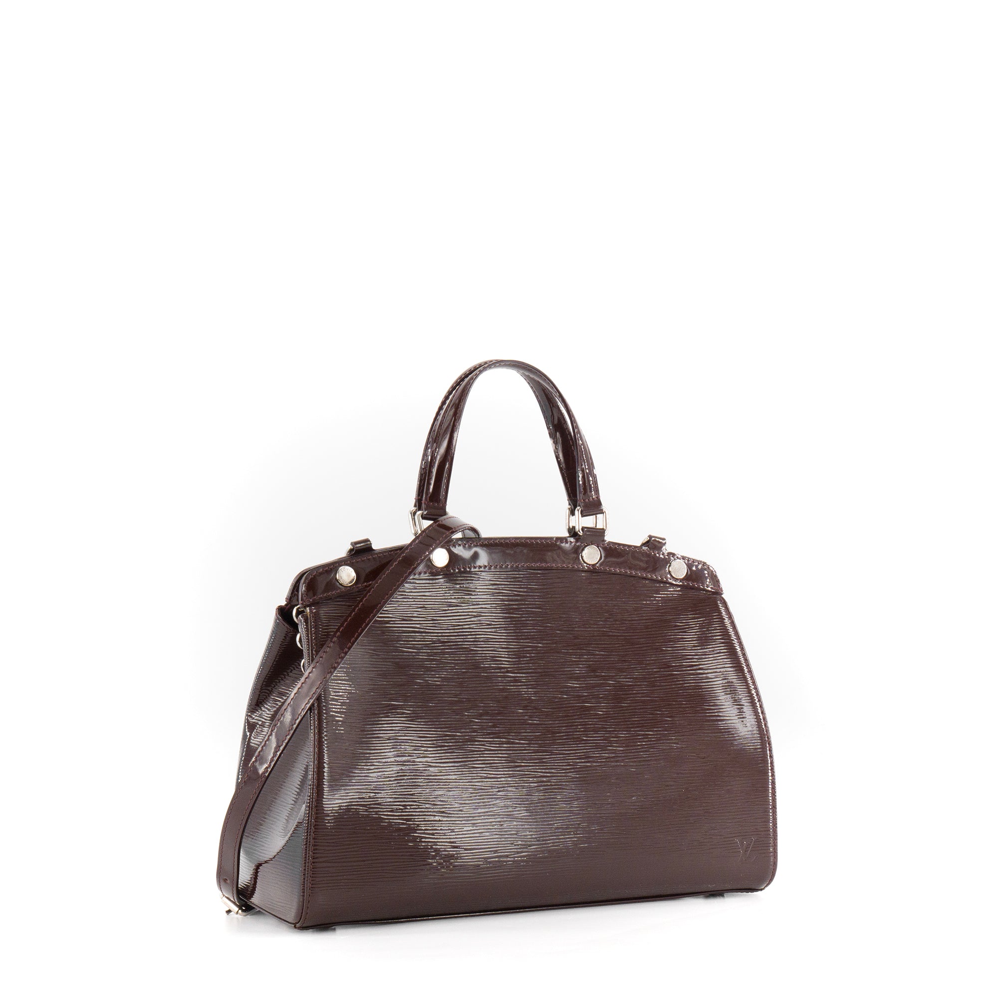 LOUIS VUITTON - Sac à main Brea Louis Vuitton en cuir épi verni bordeaux