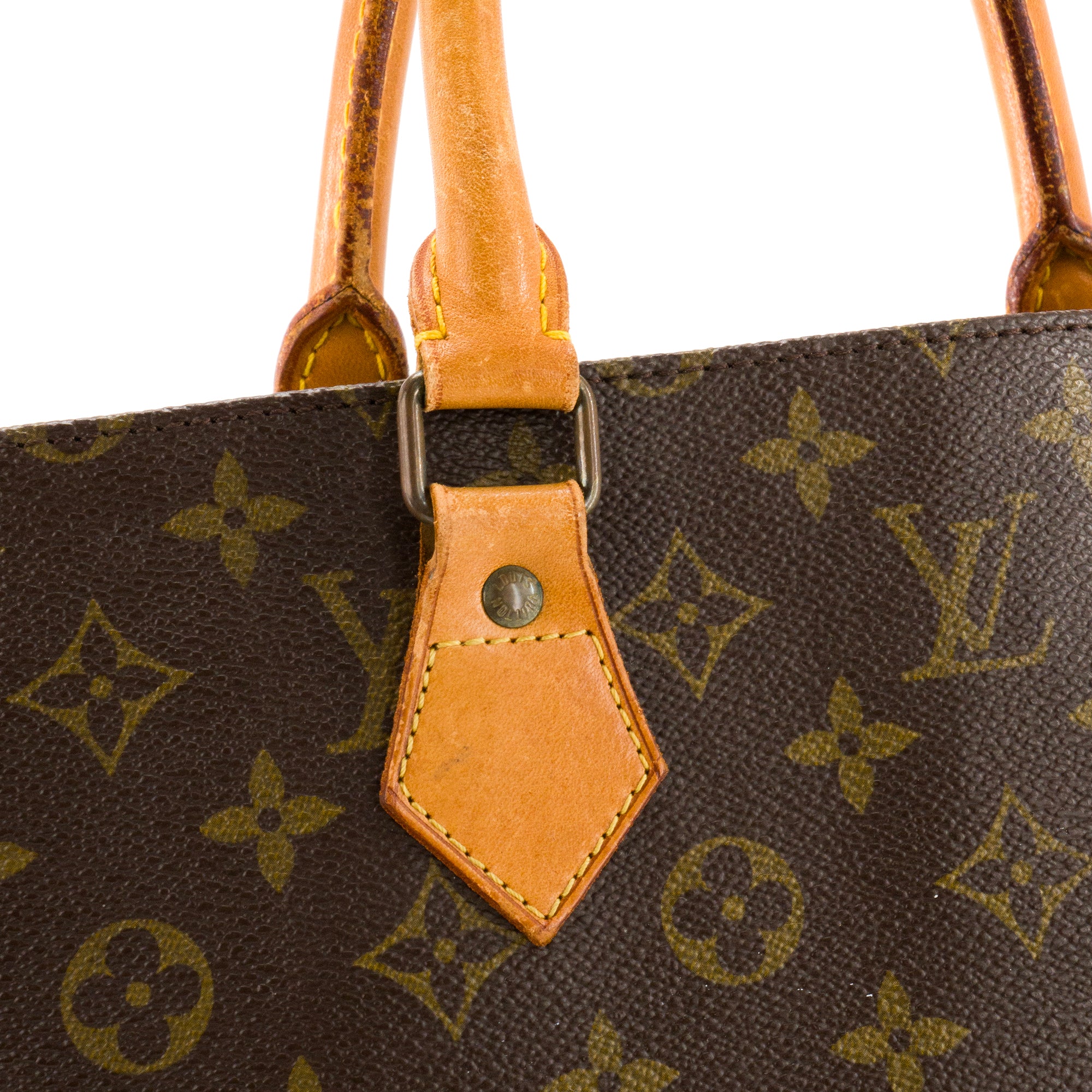 LOUIS VUITTON - Sac à main Cabas Plat Louis Vuitton en toile enduite monogrammée vintage