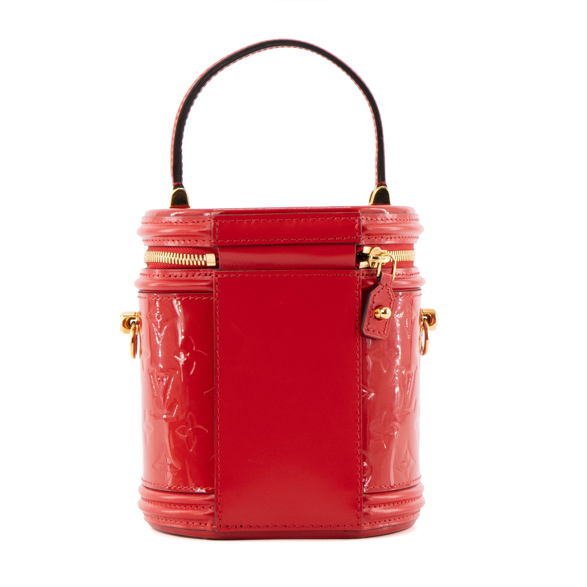 LOUIS VUITTON - Sac à main Cannes Louis Vuitton en cuir verni rouge