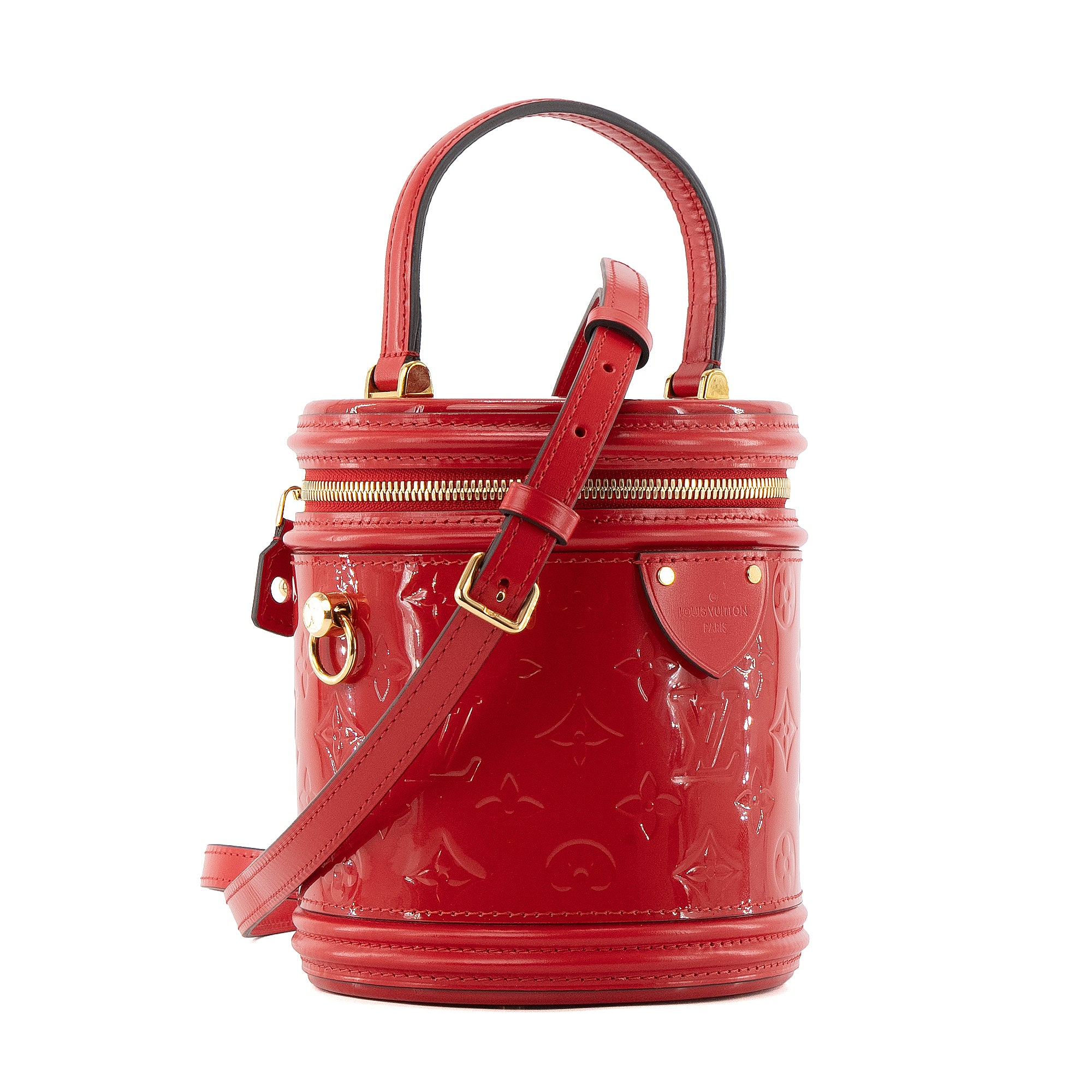 LOUIS VUITTON - Sac à main Cannes Louis Vuitton en cuir verni rouge