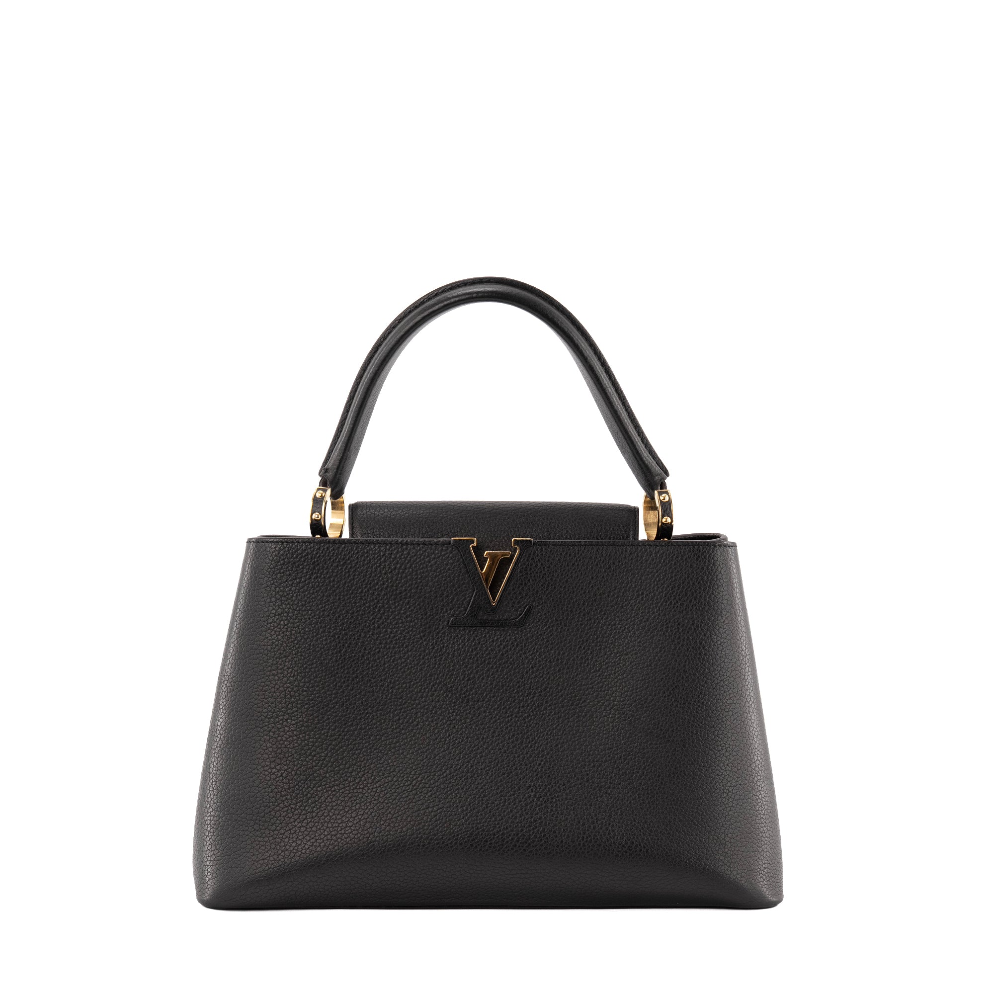 LOUIS VUITTON - Sac à main Capucines Louis Vuitton en cuir grainé noir
