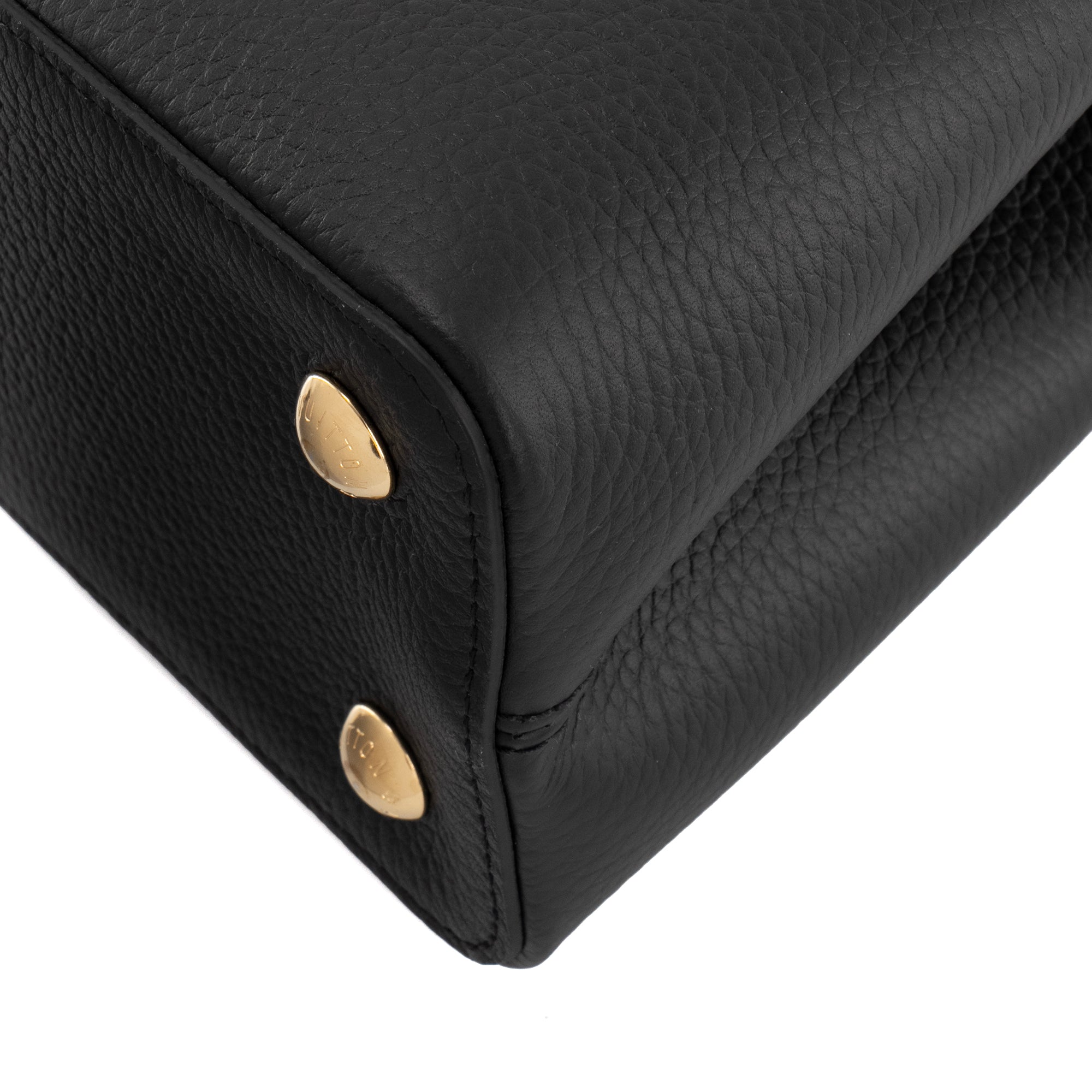LOUIS VUITTON - Sac à main Capucines MM Louis Vuitton en cuir grainé noir édition limitée