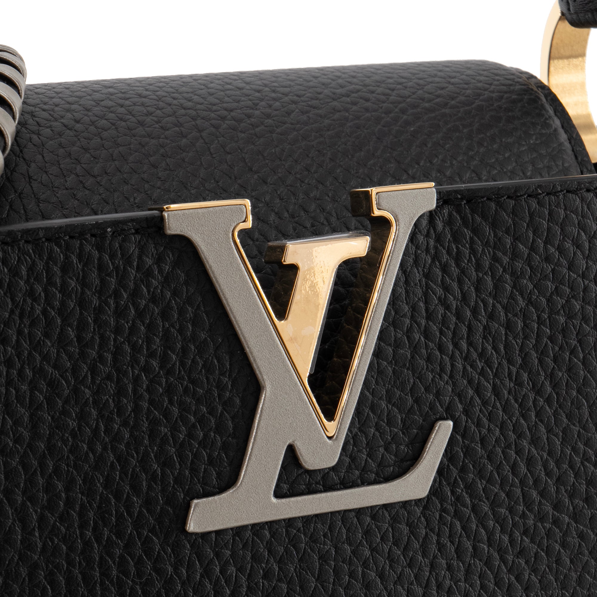 LOUIS VUITTON - Sac à main Capucines MM Louis Vuitton en cuir grainé noir édition limitée