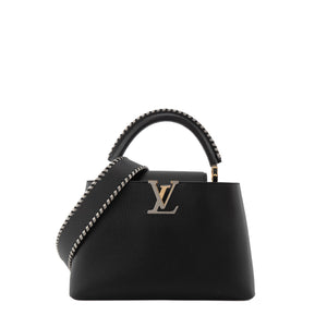 LOUIS VUITTON - Sac à main Capucines MM Louis Vuitton en cuir grainé noir édition limitée