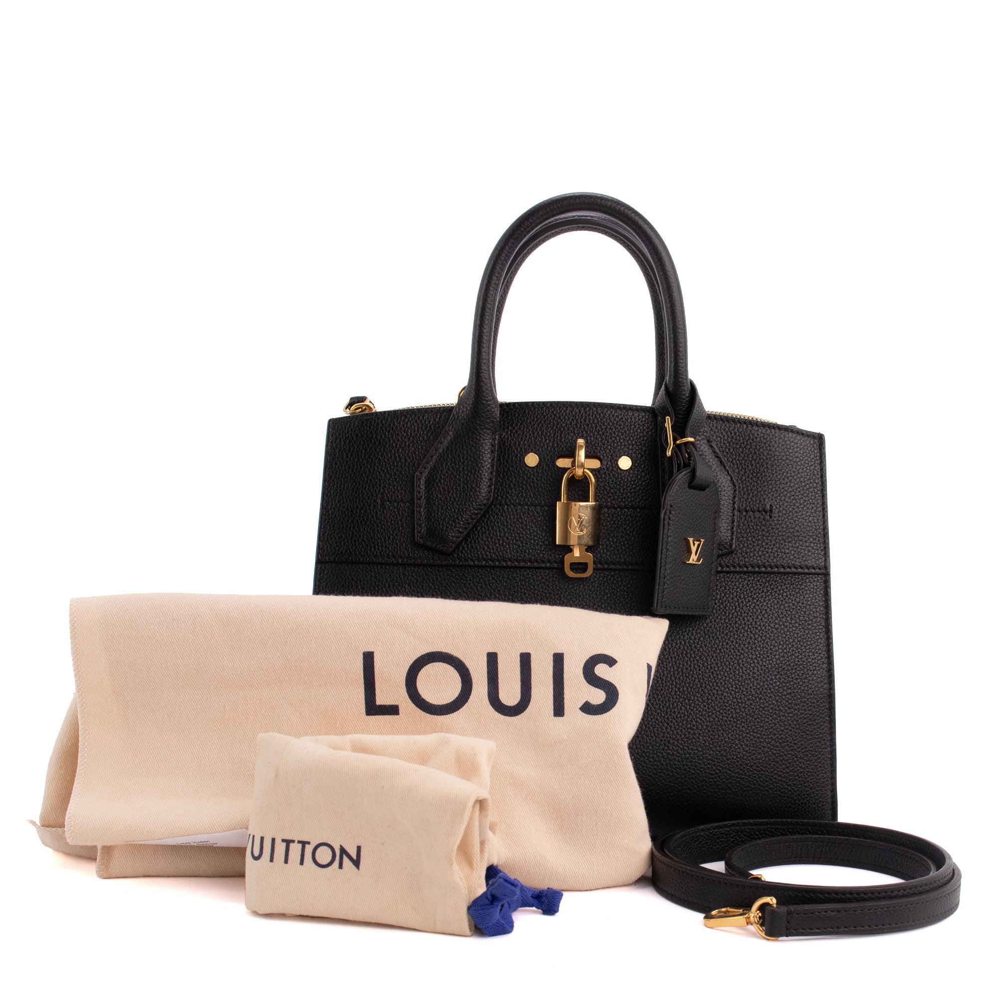 LOUIS VUITTON - Louis Vuitton City Steamer handbag in black grained leather