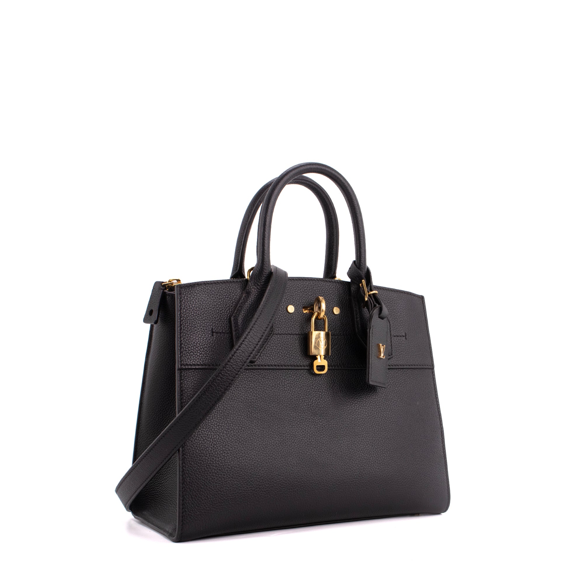 LOUIS VUITTON - Sac à main City Steamer Louis Vuitton en cuir grainé noir