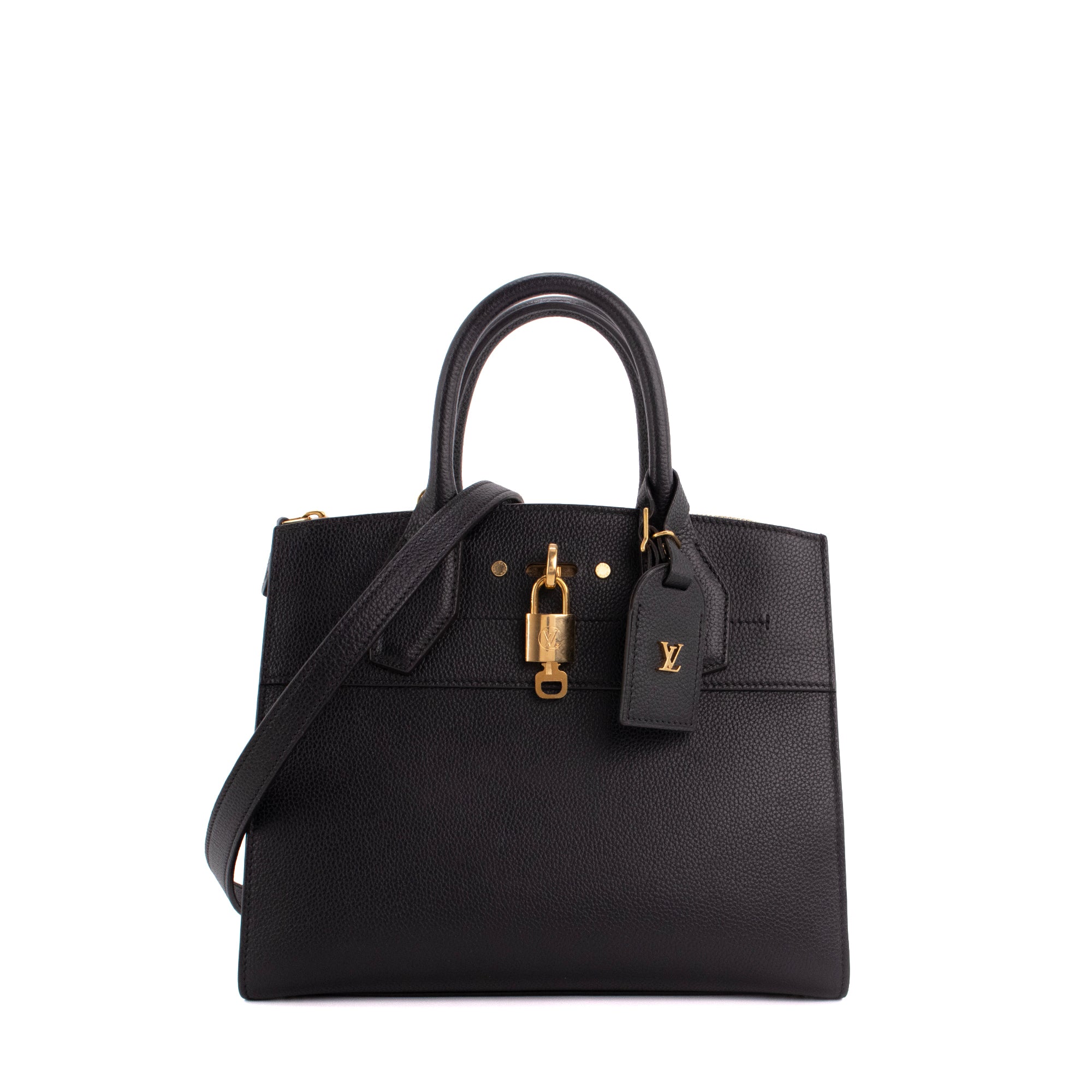 LOUIS VUITTON - Sac à main City Steamer Louis Vuitton en cuir grainé noir