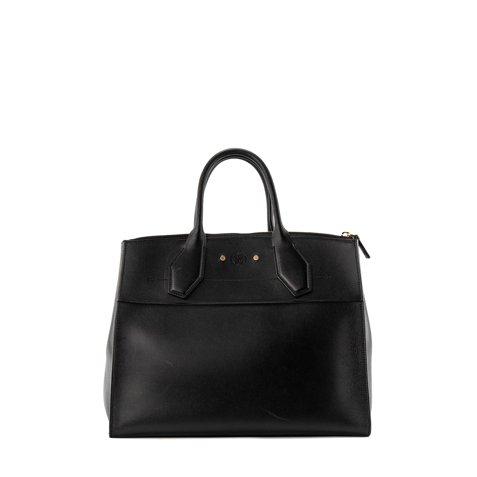LOUIS VUITTON - Sac à main City Steamer MM Louis Vuitton en cuir lisse noir