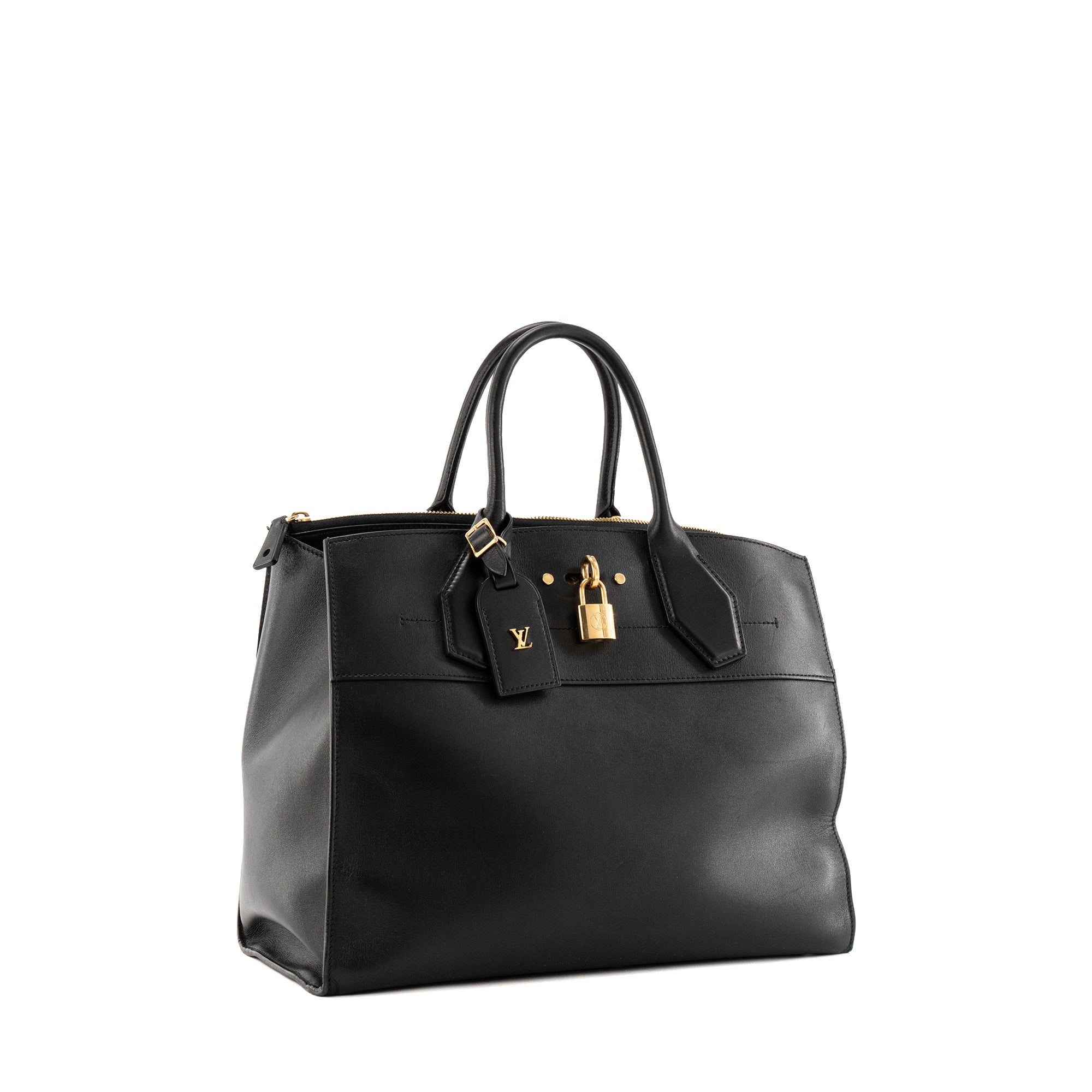 LOUIS VUITTON - Sac à main City Steamer MM Louis Vuitton en cuir lisse noir