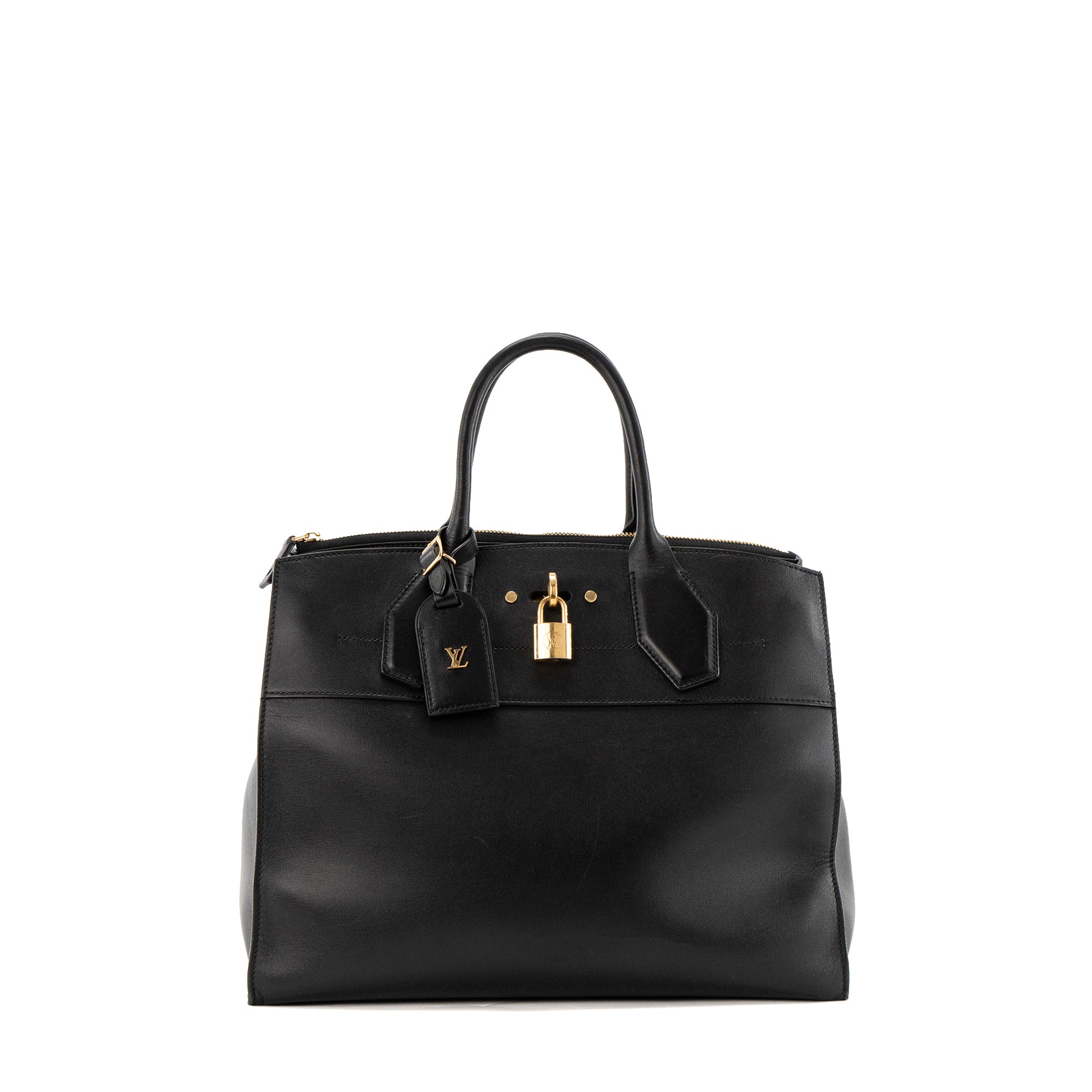 LOUIS VUITTON - Sac à main City Steamer MM Louis Vuitton en cuir lisse noir