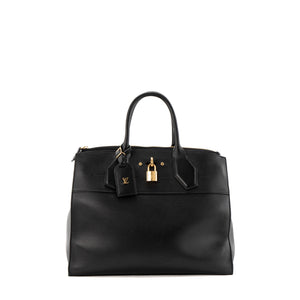 LOUIS VUITTON - Sac à main City Steamer MM Louis Vuitton en cuir lisse noir