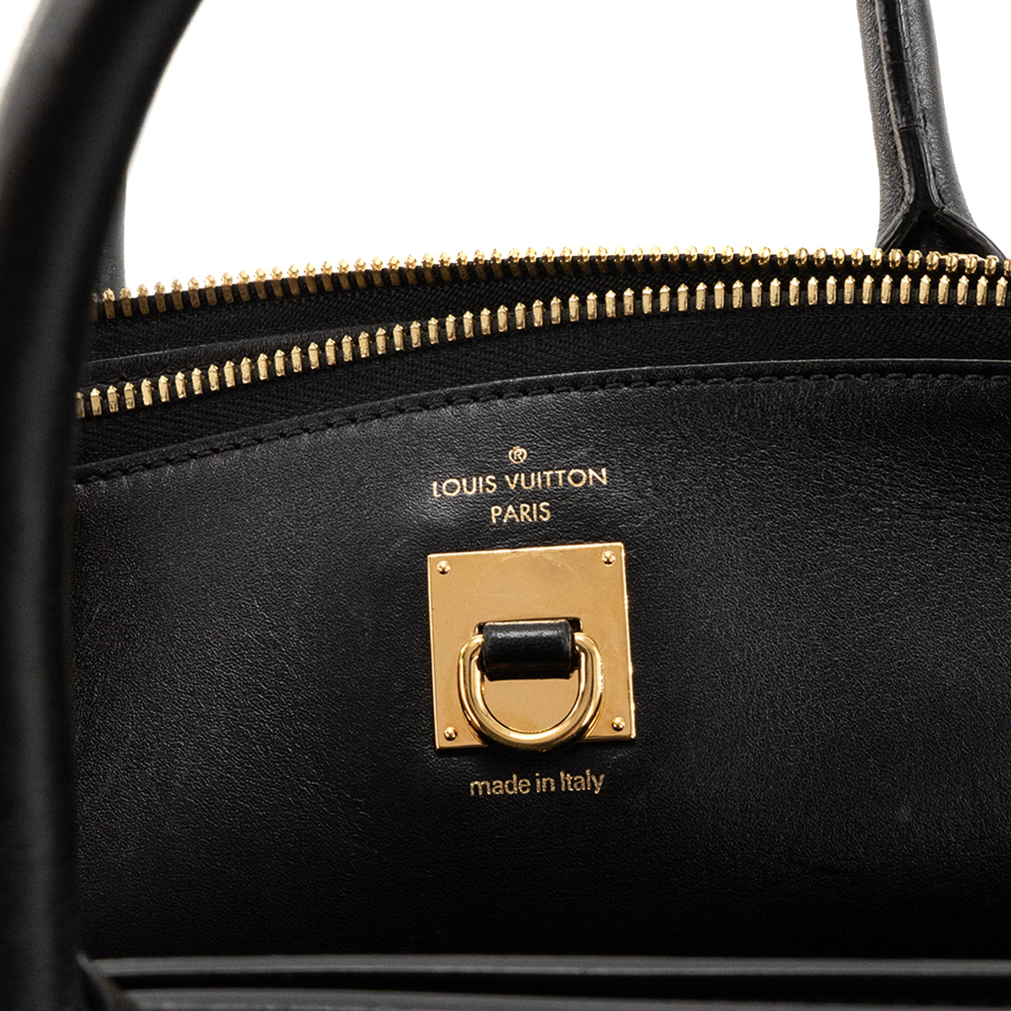 LOUIS VUITTON - Sac à main City Steamer MM Louis Vuitton en cuir lisse noir