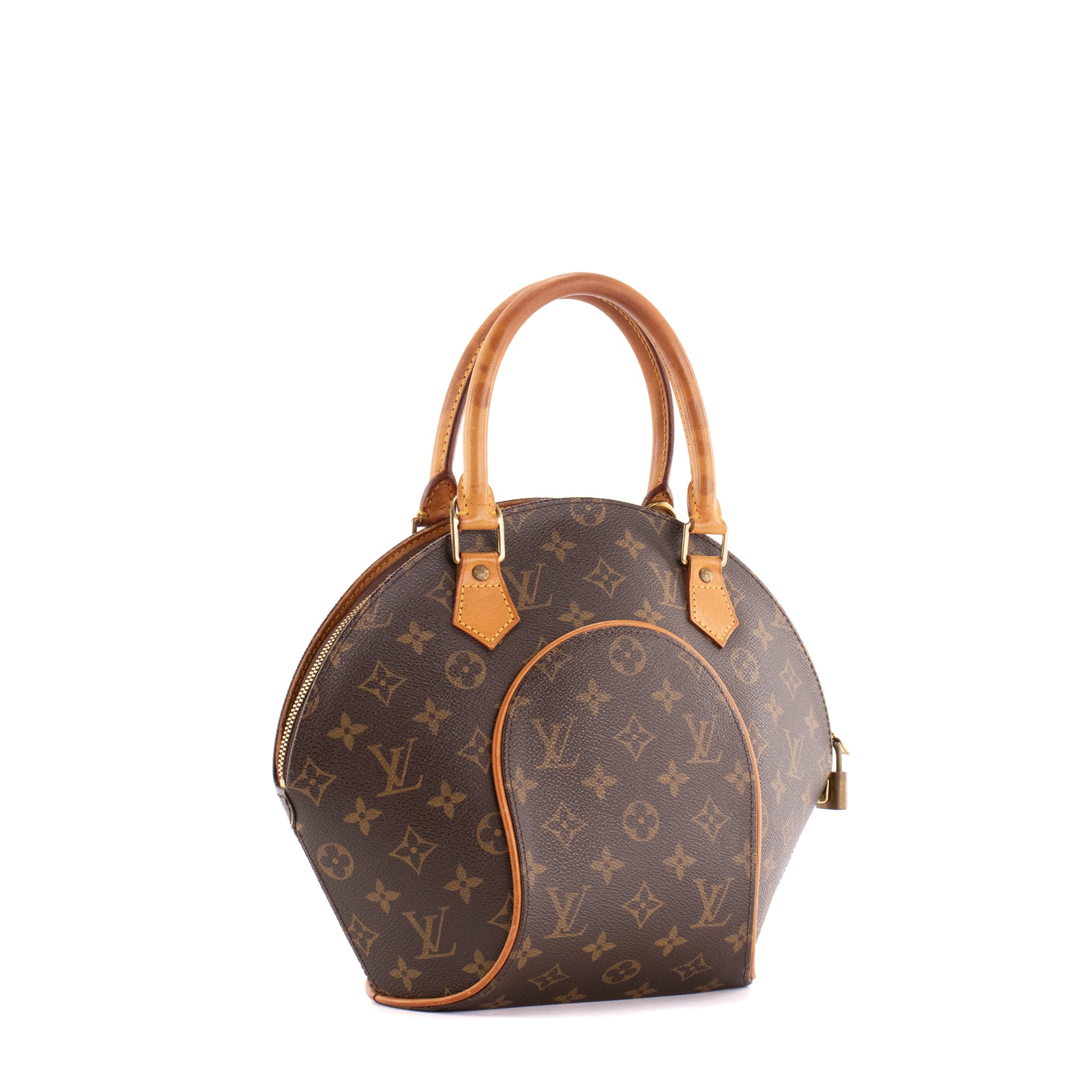 LOUIS VUITTON - Sac à main Ellipse Louis Vuitton en toile enduite monogrammée vintage