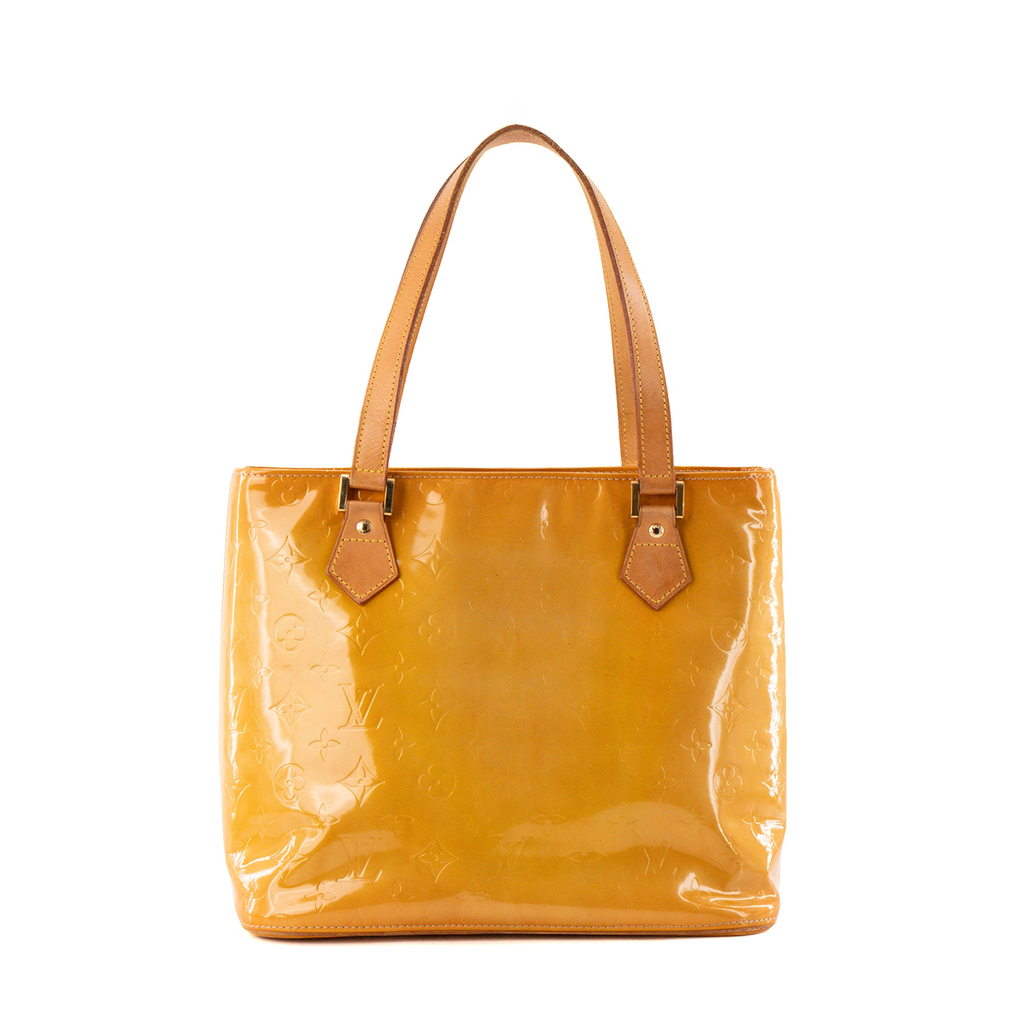 LOUIS VUITTON - Sac à main Houston Louis Vuitton en cuir verni moutarde vintage