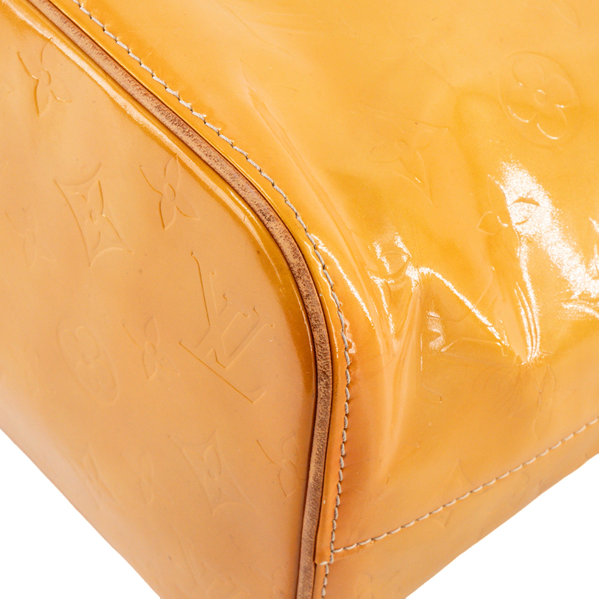 LOUIS VUITTON - Sac à main Houston Louis Vuitton en cuir verni moutarde vintage