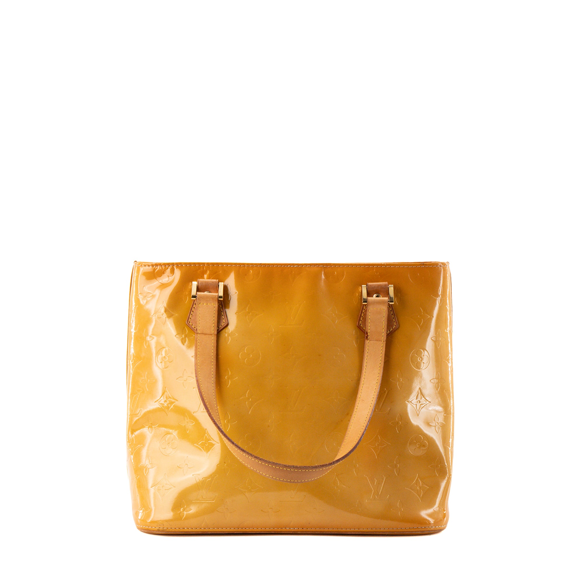 LOUIS VUITTON - Sac à main Houston Louis Vuitton en cuir verni moutarde vintage