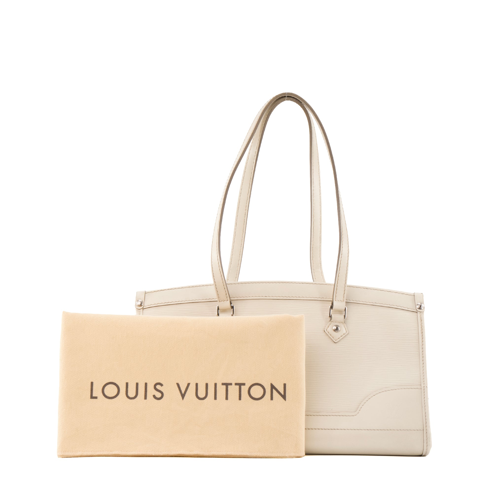 LOUIS VUITTON - Sac à main Madeleine Louis Vuitton en cuir épi ivoire vintage