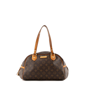 LOUIS VUITTON - Sac à main Montorgueil Louis Vuitton en toile enduite monogrammée marron
