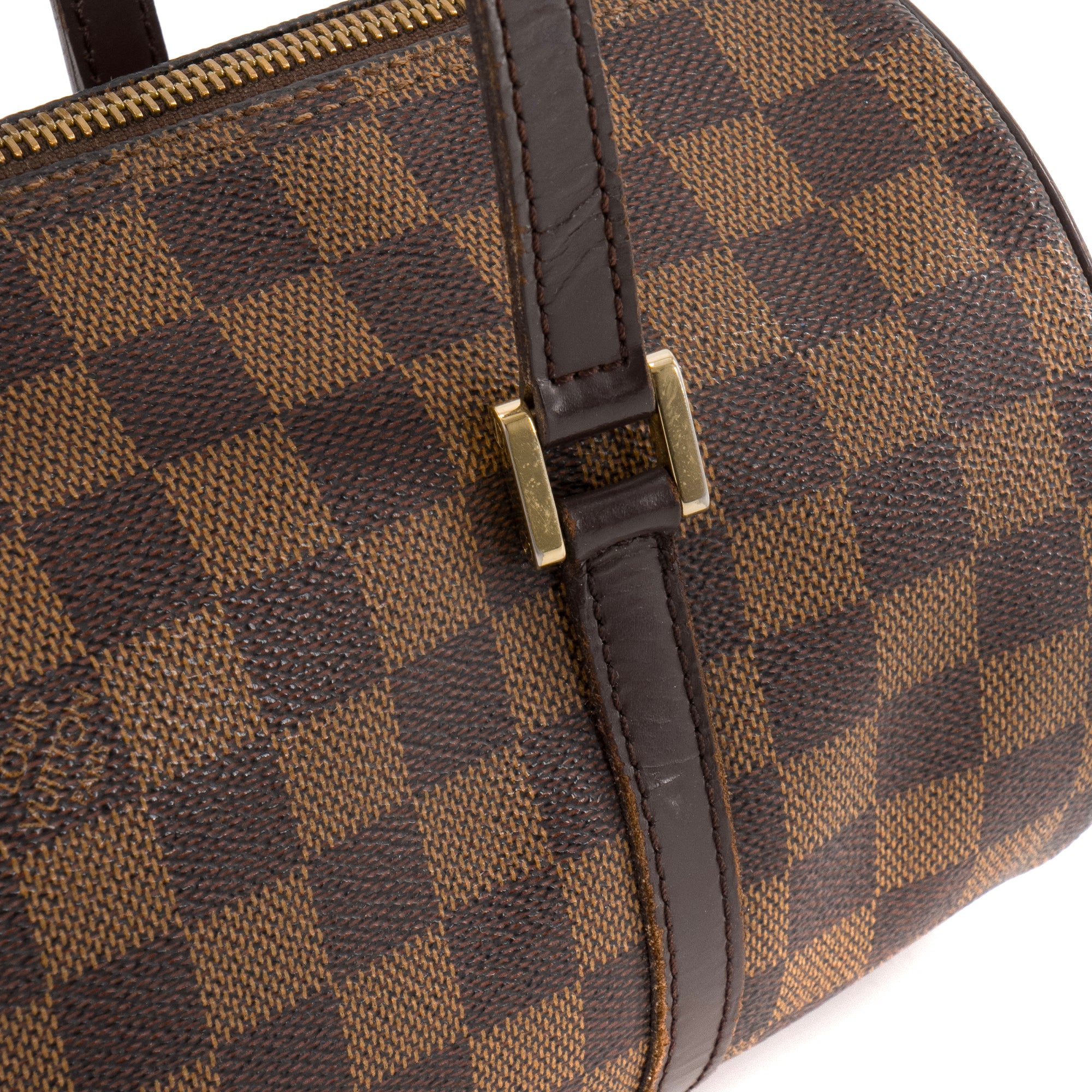 LOUIS VUITTON - Sac à main Papillon Louis Vuitton en toile damier ébène vintage
