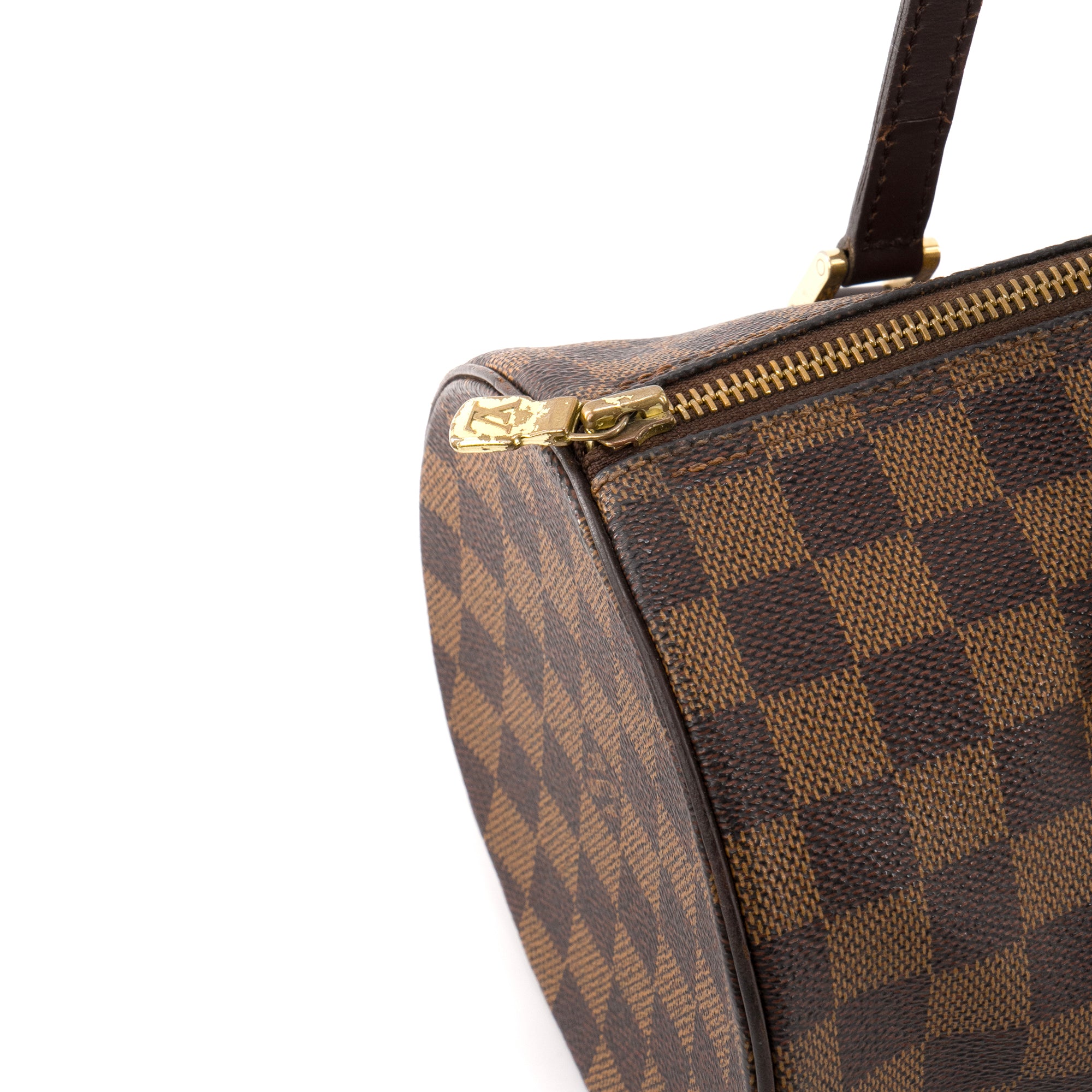 LOUIS VUITTON - Sac à main Papillon Louis Vuitton en toile damier ébène vintage