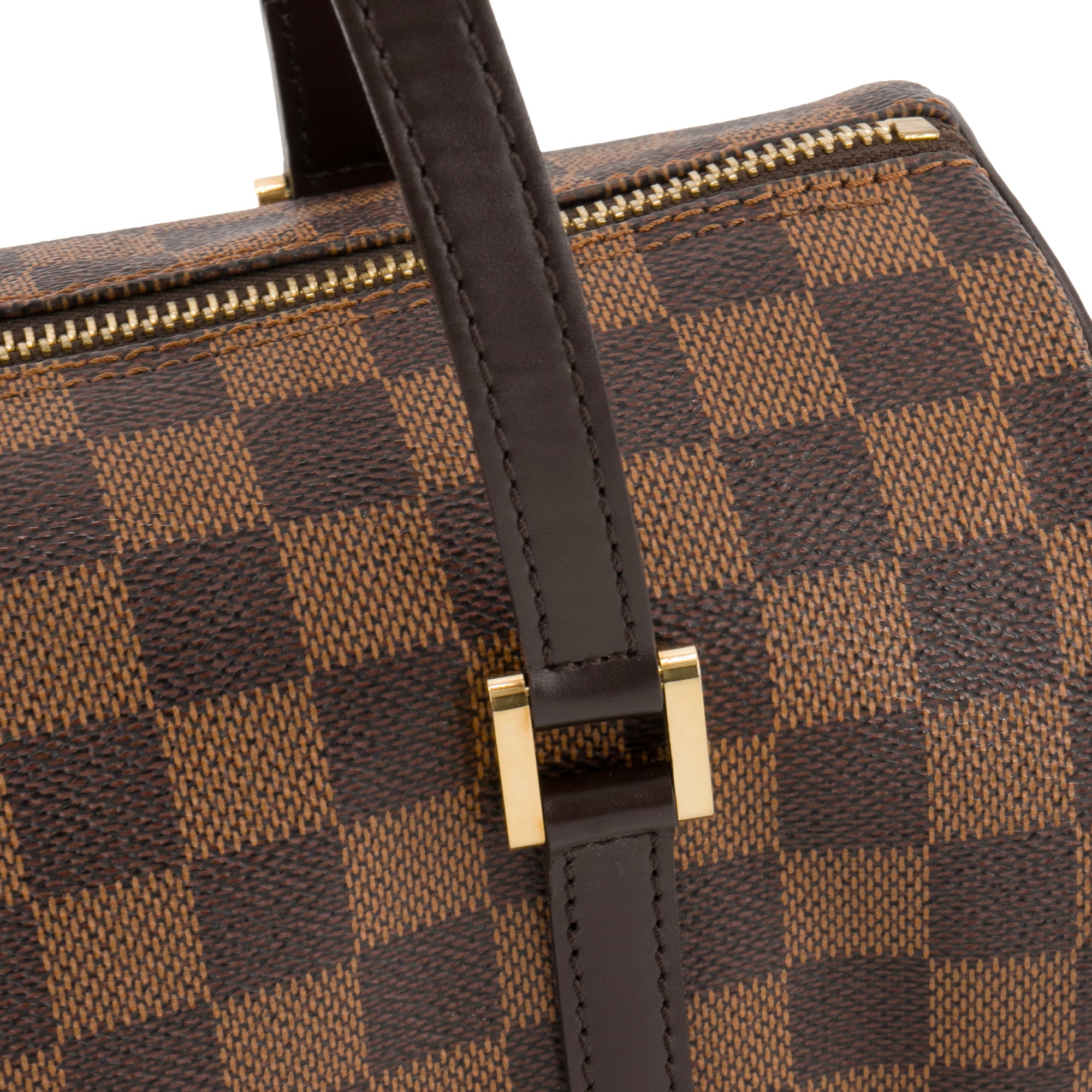 LOUIS VUITTON - Sac à main Papillon Louis Vuitton en toile enduite damier ébène