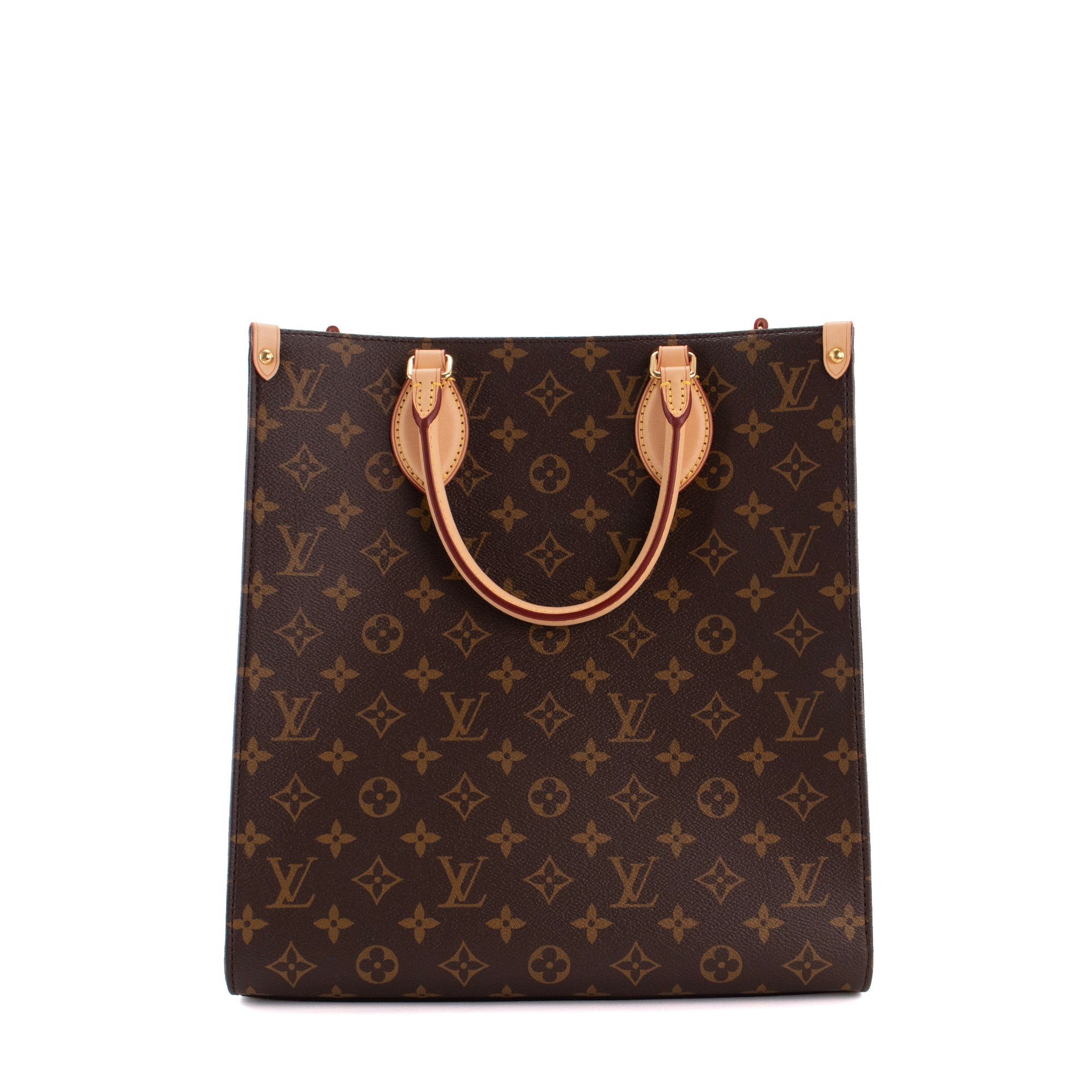 LOUIS VUITTON - Sac à main Plat MM Louis Vuitton  toile enduite monogrammée