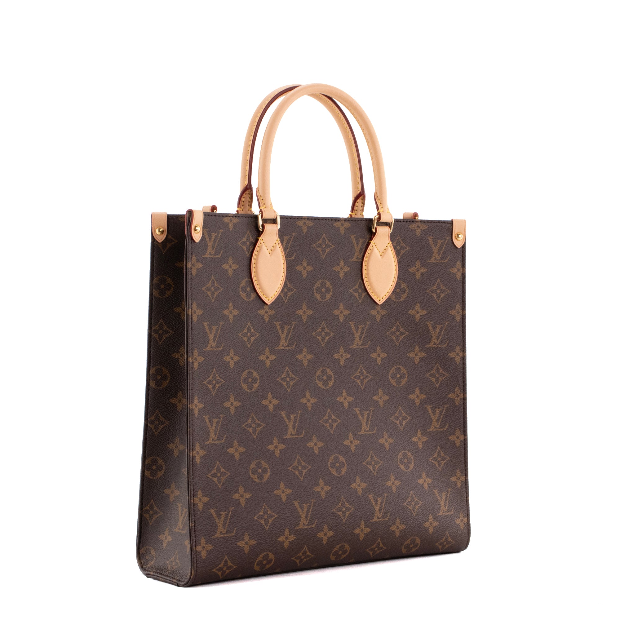 LOUIS VUITTON - Sac à main Plat MM Louis Vuitton  toile enduite monogrammée