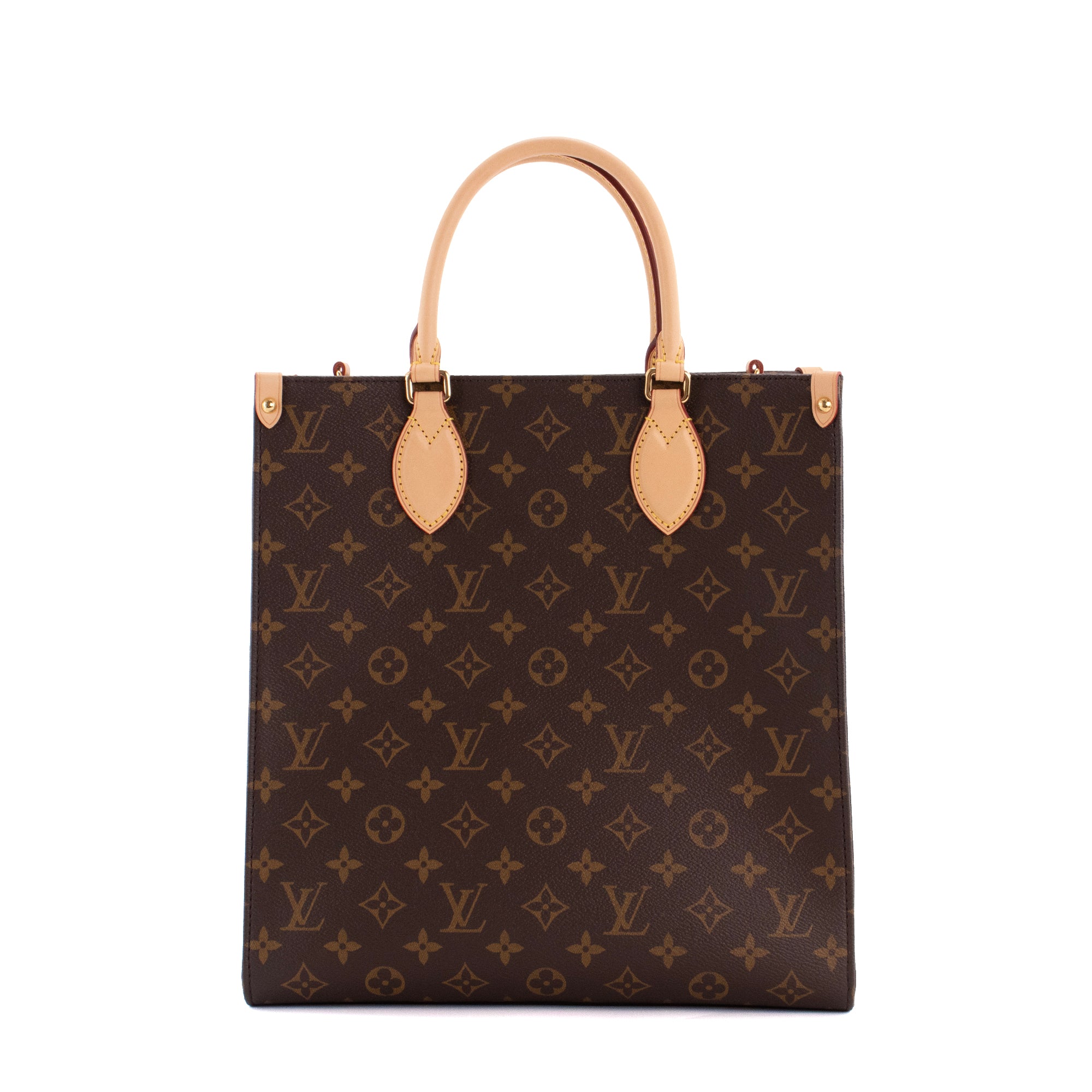 LOUIS VUITTON - Sac à main Plat MM Louis Vuitton  toile enduite monogrammée