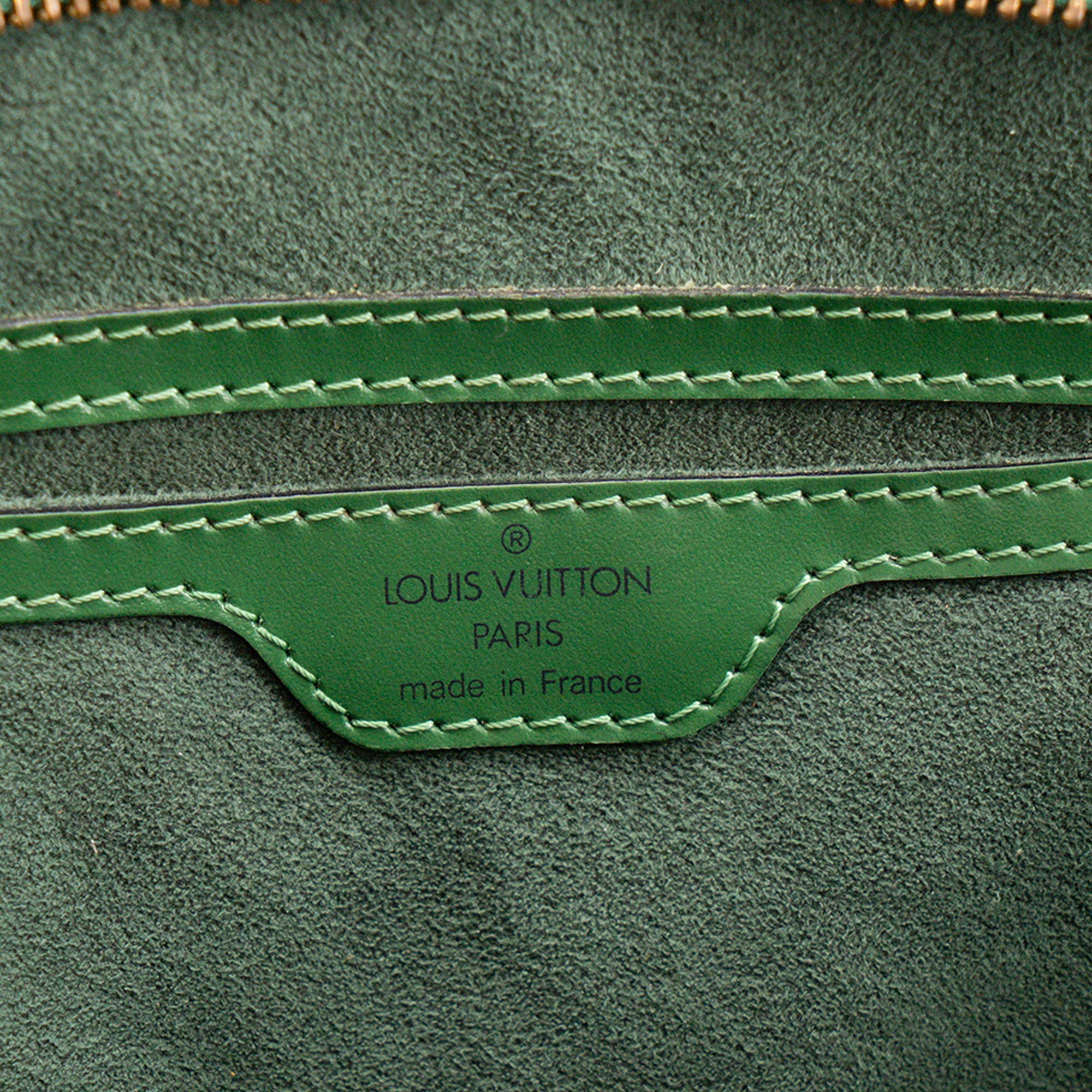 LOUIS VUITTON - Sac à main Saint Jacques Louis Vuitton en cuir épi vert vintage
