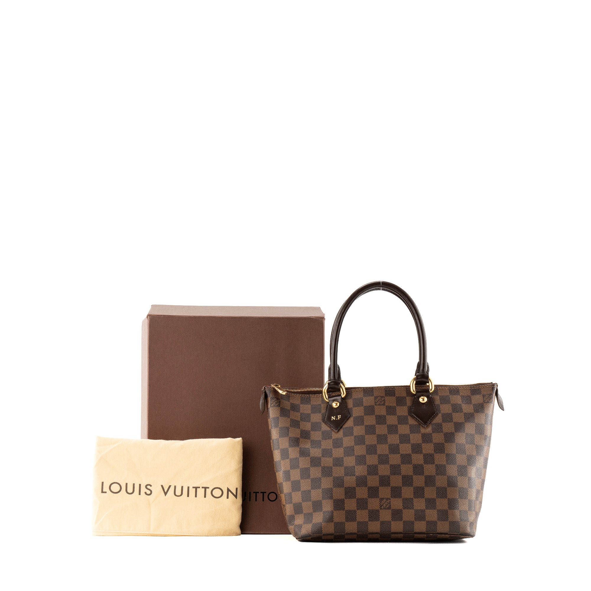 LOUIS VUITTON - Sac à main Saleya Louis Vuitton en toile enduite damier ébène