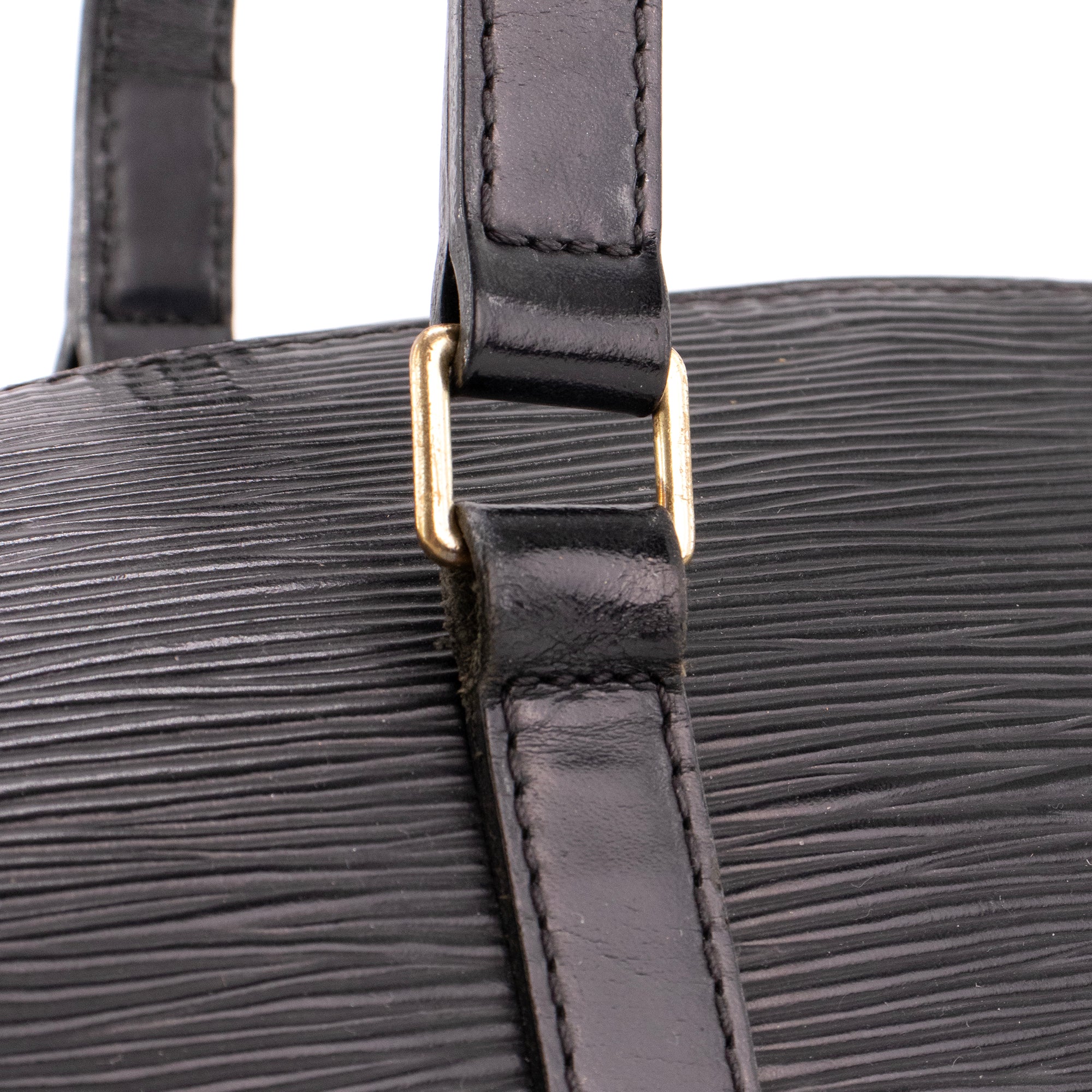 LOUIS VUITTON - Sac à main Soufflot Louis Vuitton en cuir épi noir