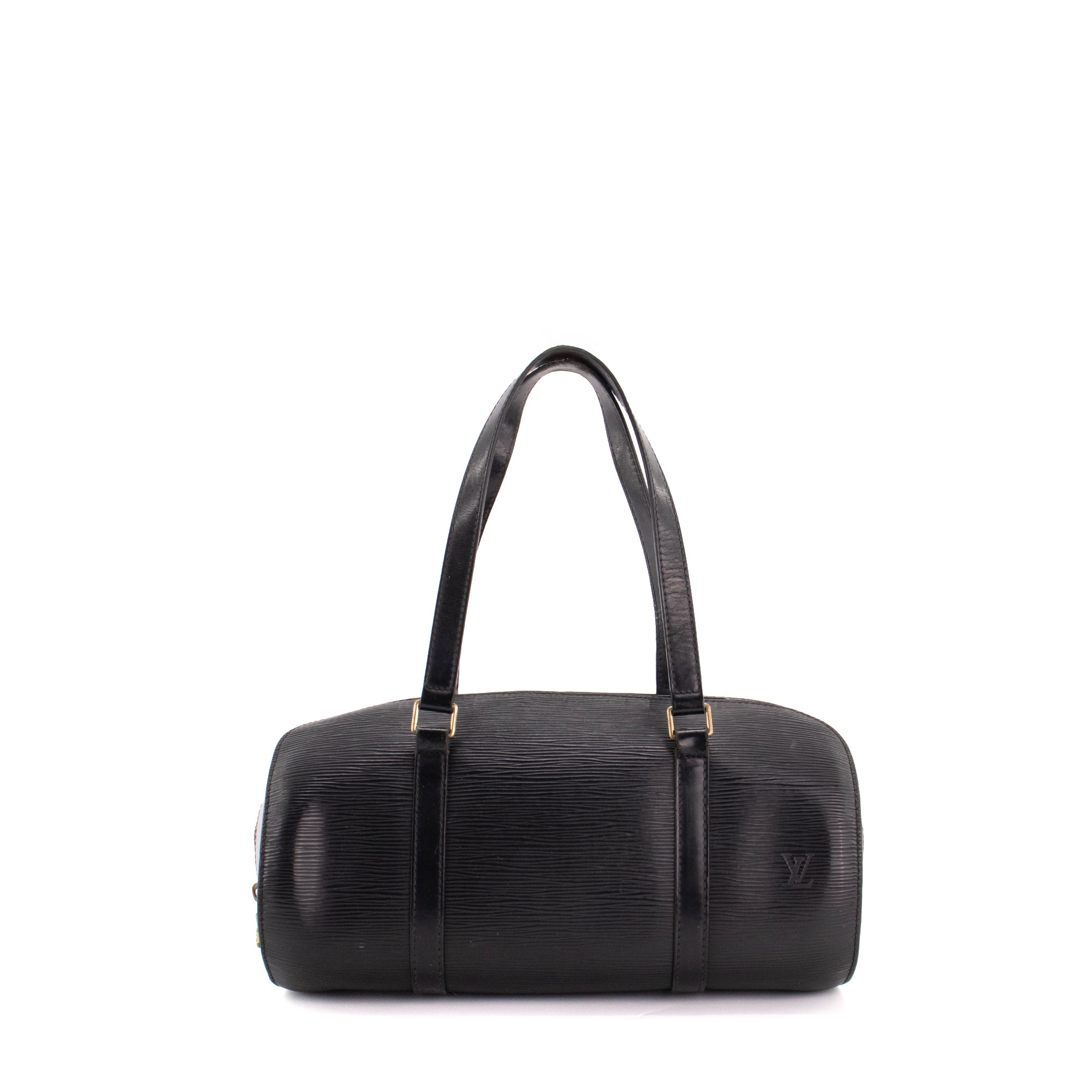 LOUIS VUITTON - Sac à main Soufflot Louis Vuitton en cuir épi noir