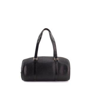 LOUIS VUITTON - Sac à main Soufflot Louis Vuitton en cuir épi noir