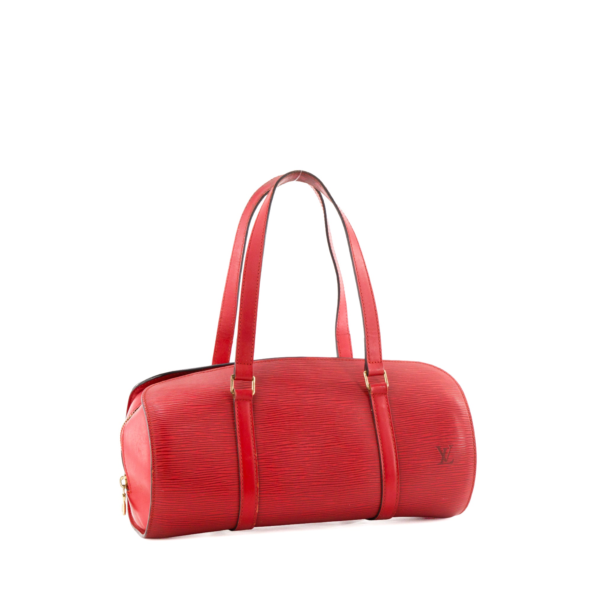 LOUIS VUITTON - Sac à main Soufflot Louis Vuitton en cuir épi rouge vintage