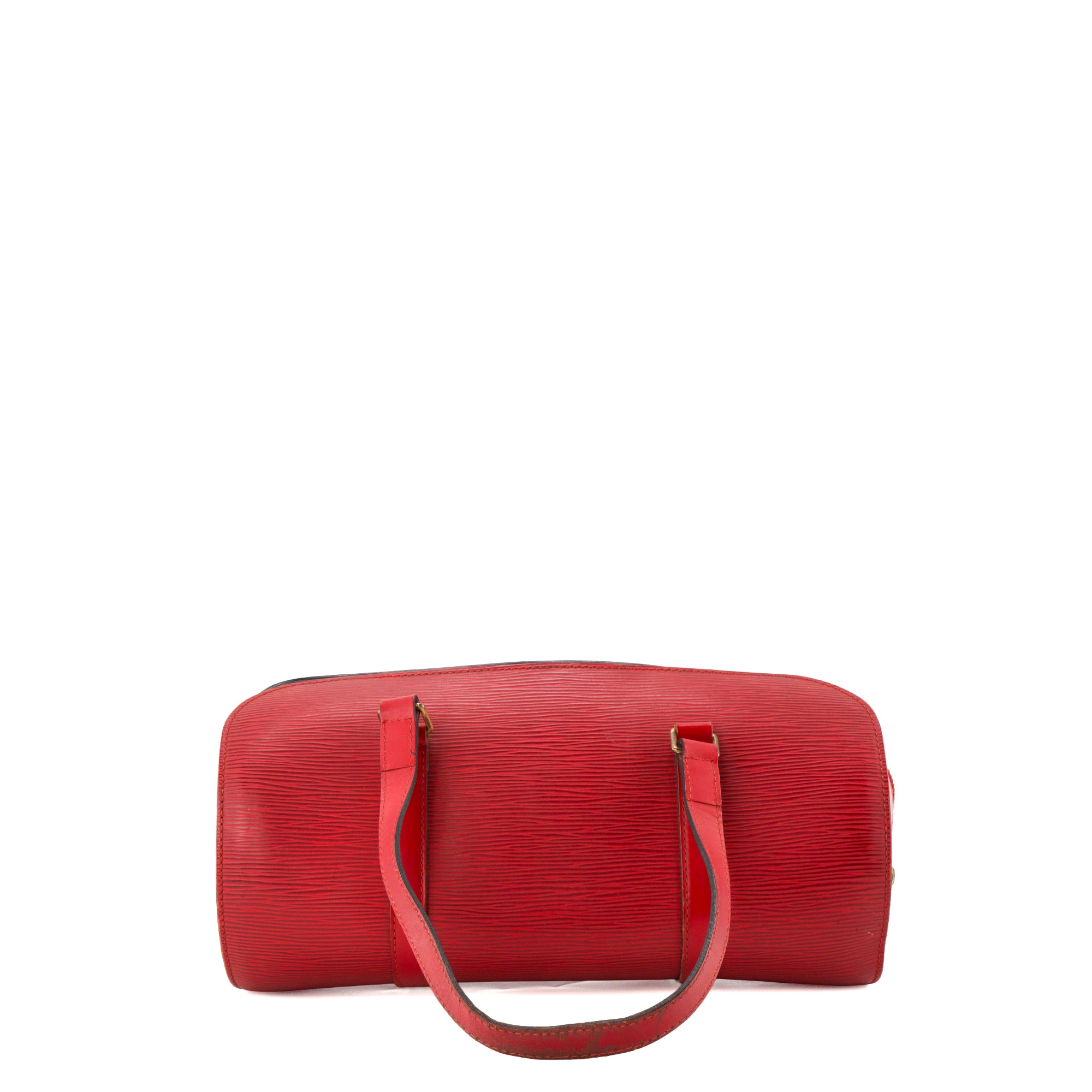 LOUIS VUITTON - Sac à main Soufflot Louis Vuitton en cuir épi rouge vintage