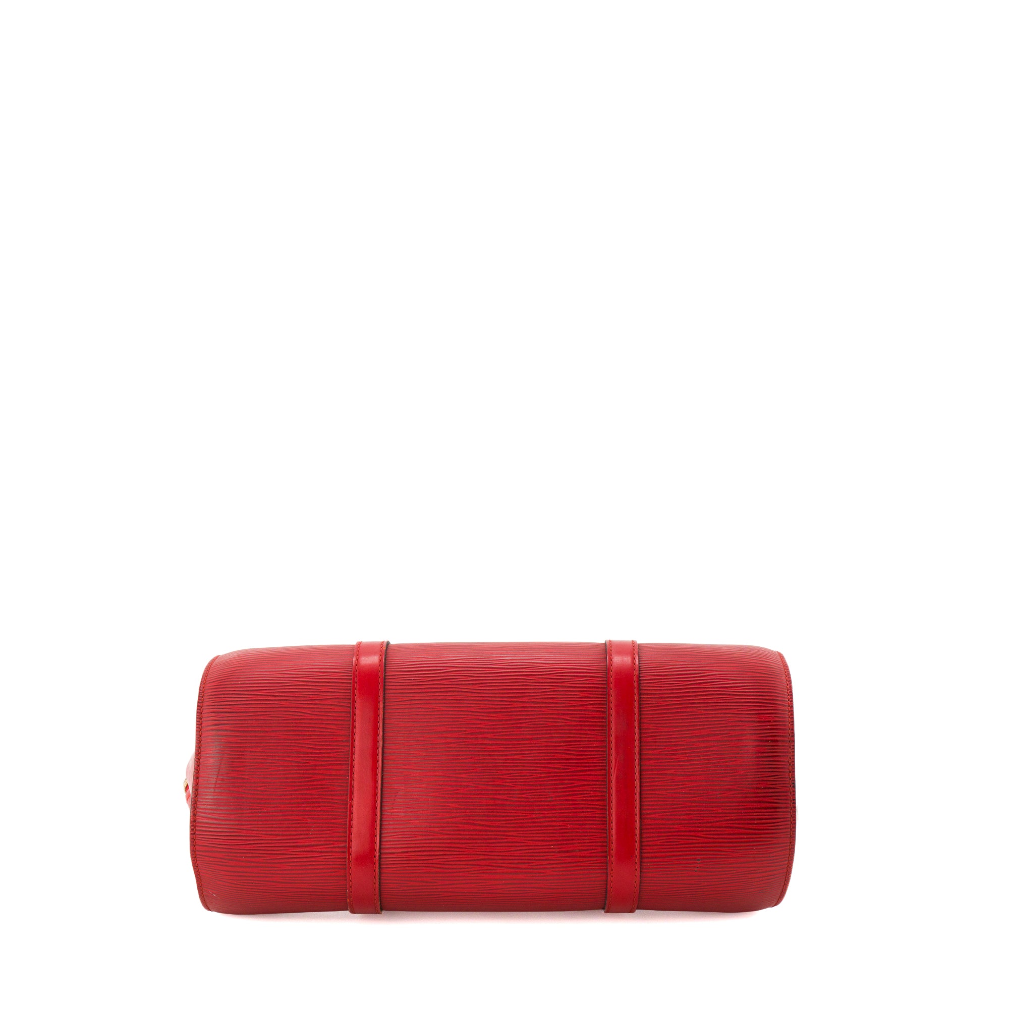 LOUIS VUITTON - Sac à main Soufflot Louis Vuitton en cuir épi rouge vintage