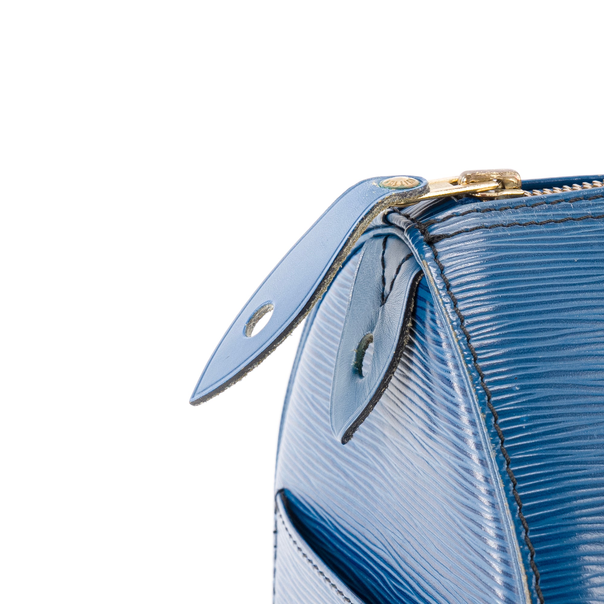 LOUIS VUITTON - Sac à main Speedy 25 Louis Vuitton cuir épi bleu vintage