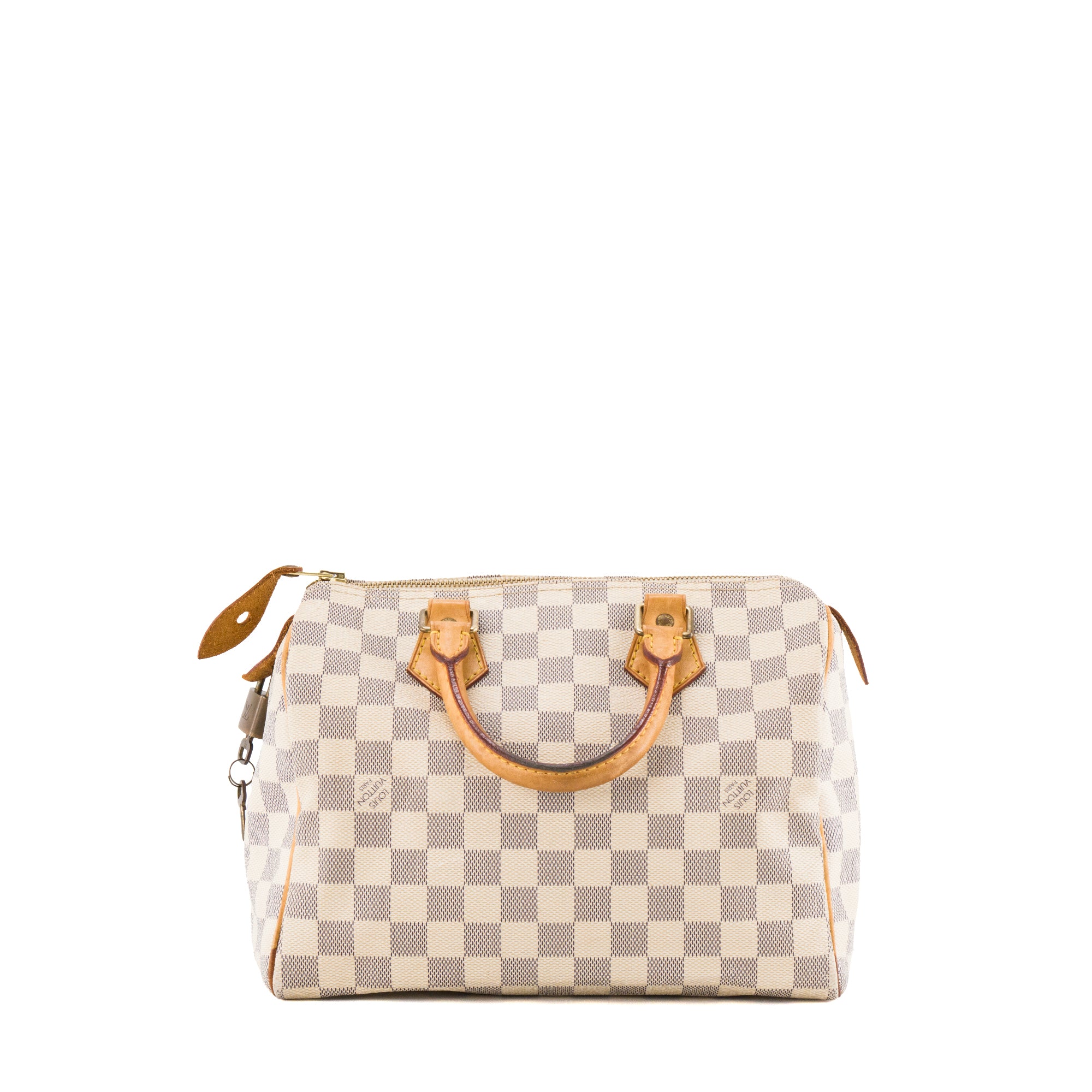 LOUIS VUITTON - Sac à main Speedy 25 Louis Vuitton en toile enduite damier azur