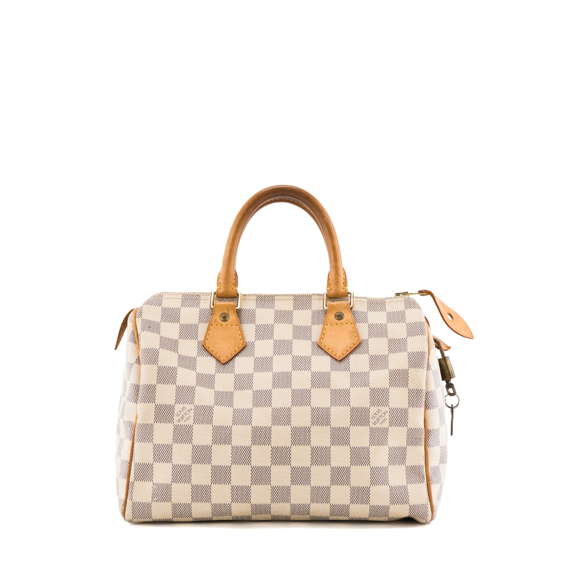 LOUIS VUITTON - Sac à main Speedy 25 Louis Vuitton en toile enduite damier azur