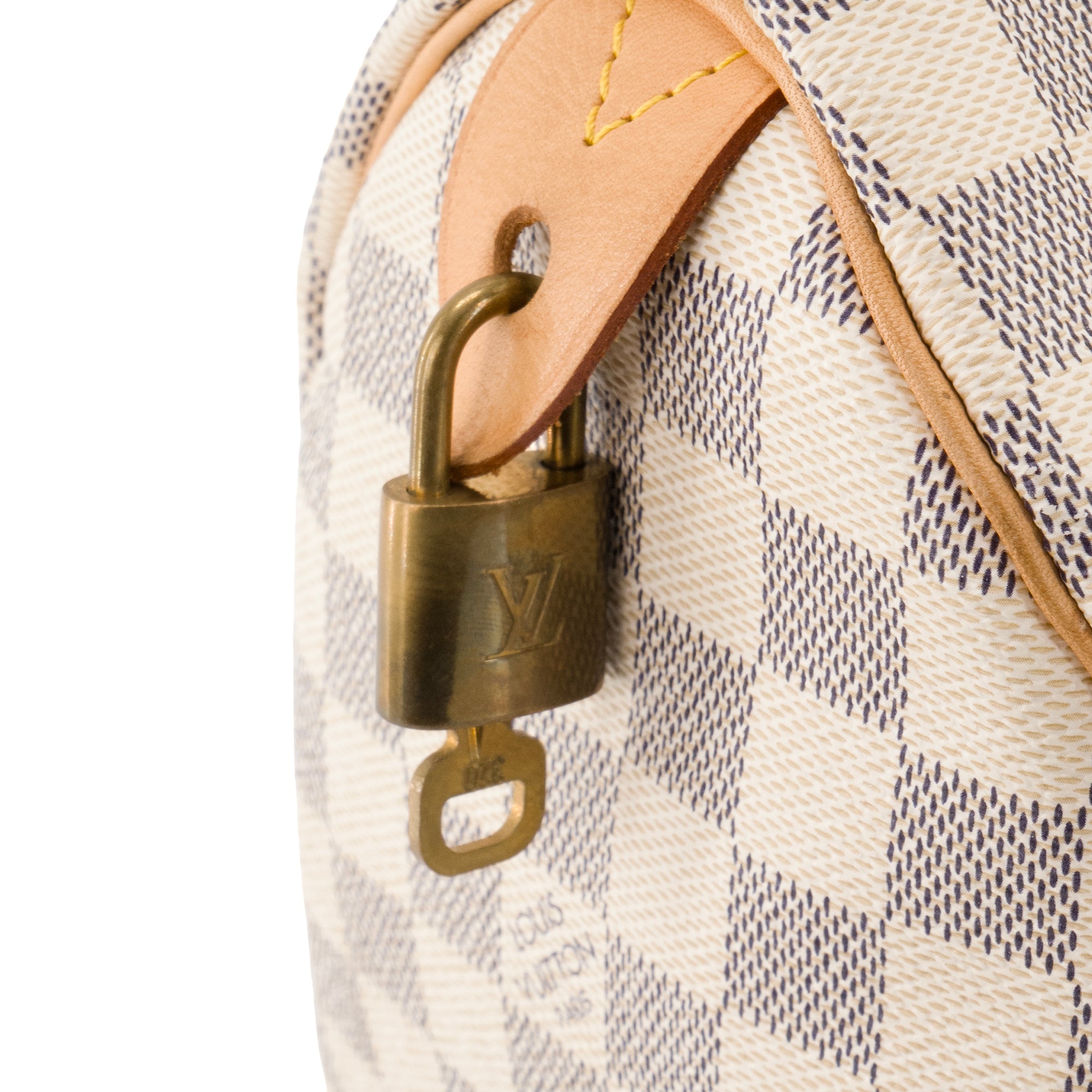 LOUIS VUITTON - Sac à main Speedy 25 Louis Vuitton en toile enduite damier azur