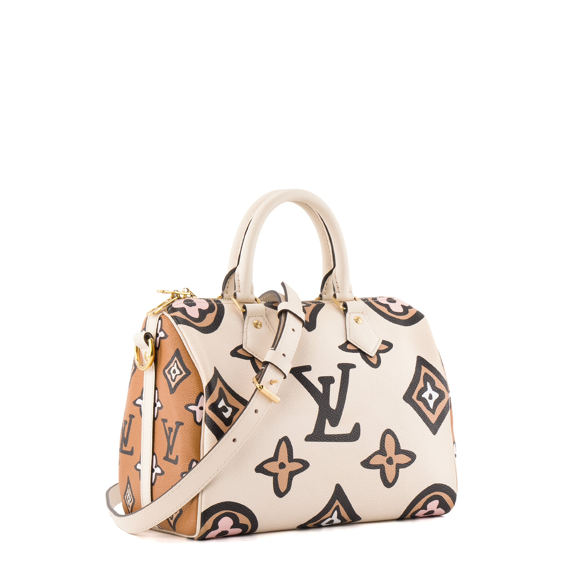 LOUIS VUITTON - Sac à main Speedy 25 Wild at Heart Louis Vuitton en toile enduite monogrammée giant édition limitée