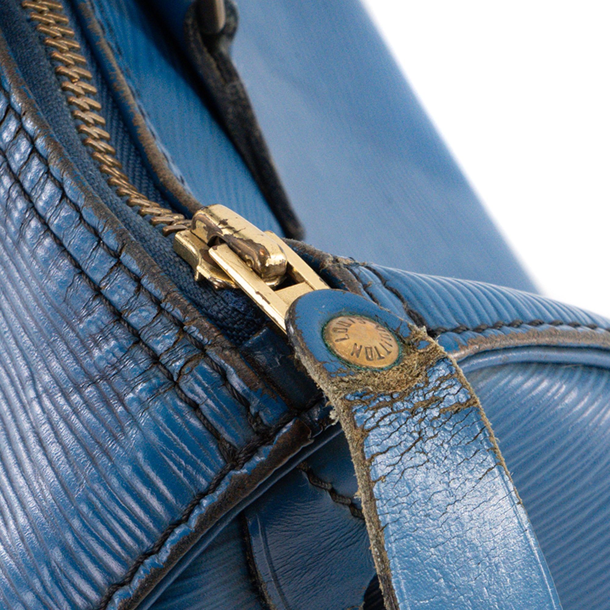 LOUIS VUITTON - Sac à main Speedy 30  Louis Vuitton en cuir épi bleu vintage