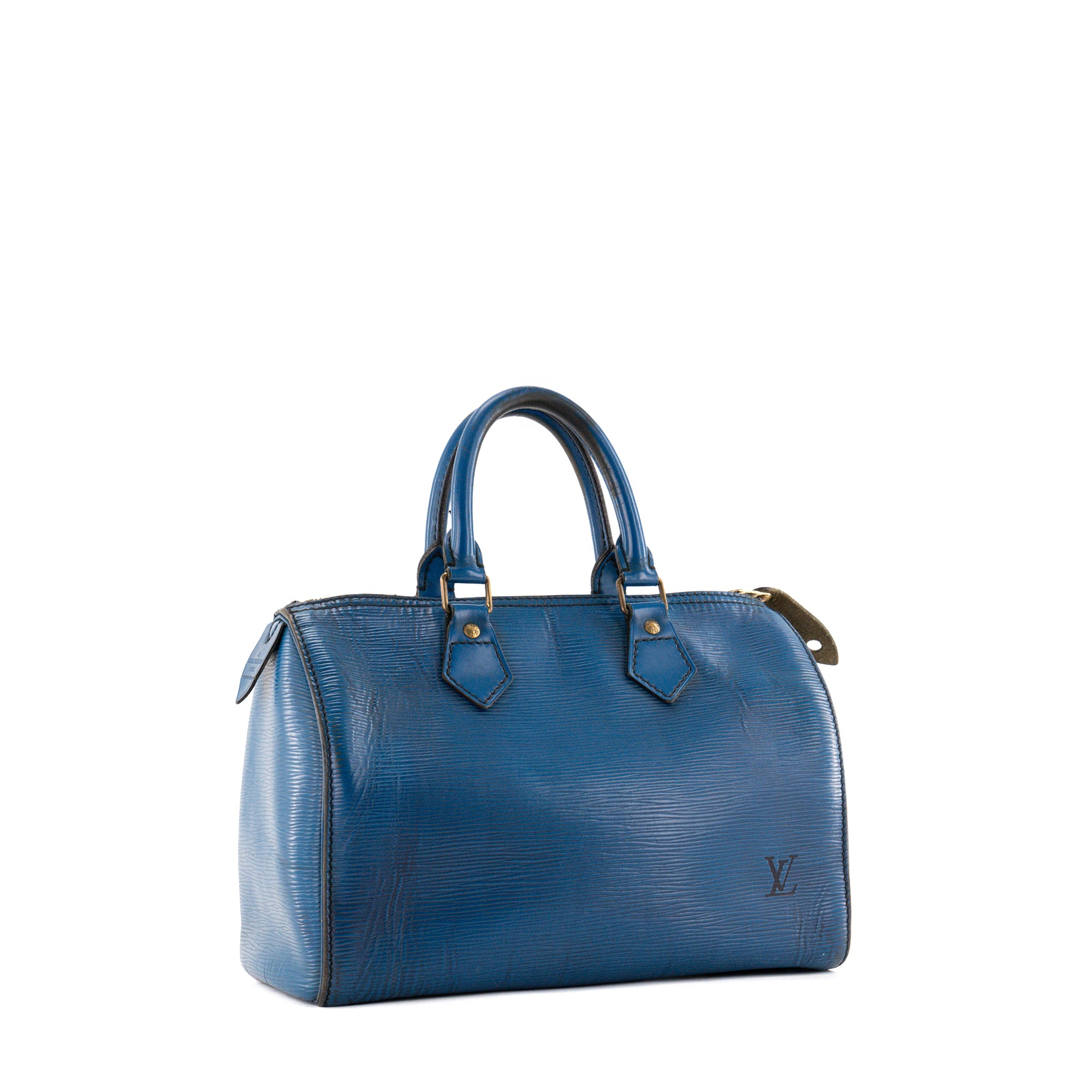 LOUIS VUITTON - Sac à main Speedy 30  Louis Vuitton en cuir épi bleu vintage