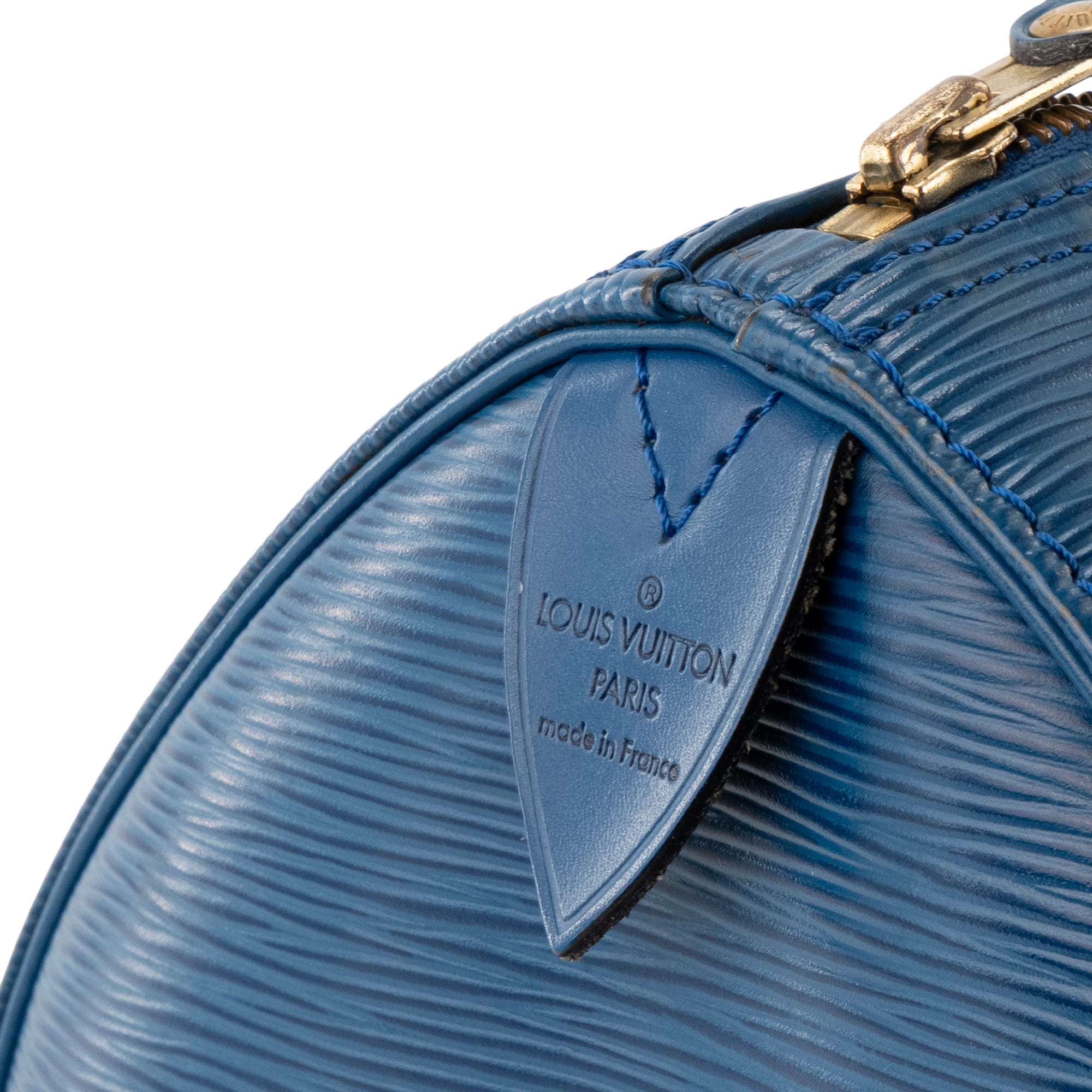 LOUIS VUITTON - Sac à main Speedy 30 Louis Vuitton en cuir épi bleu vintage